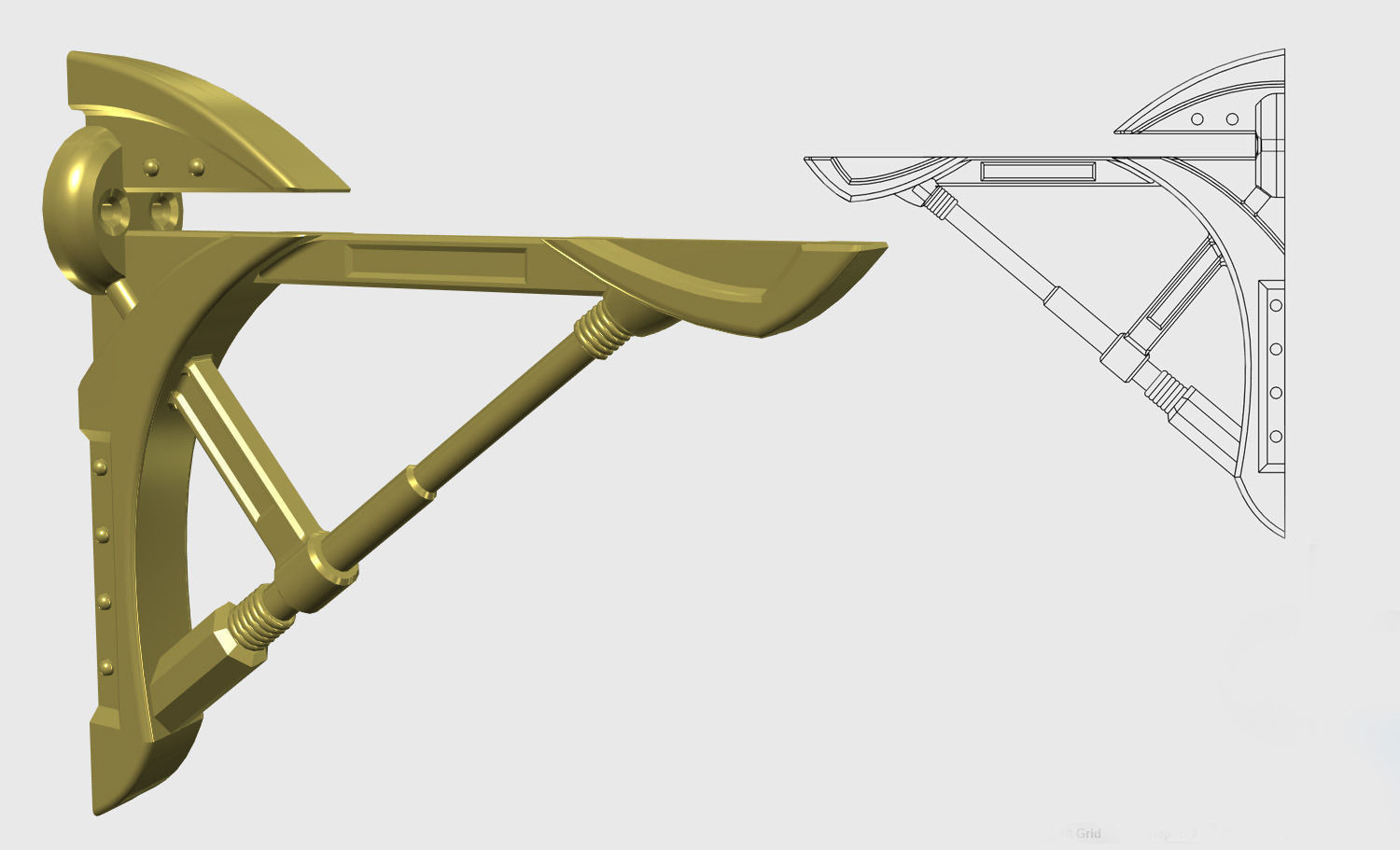 Steampunk shelf support 3D print model_4