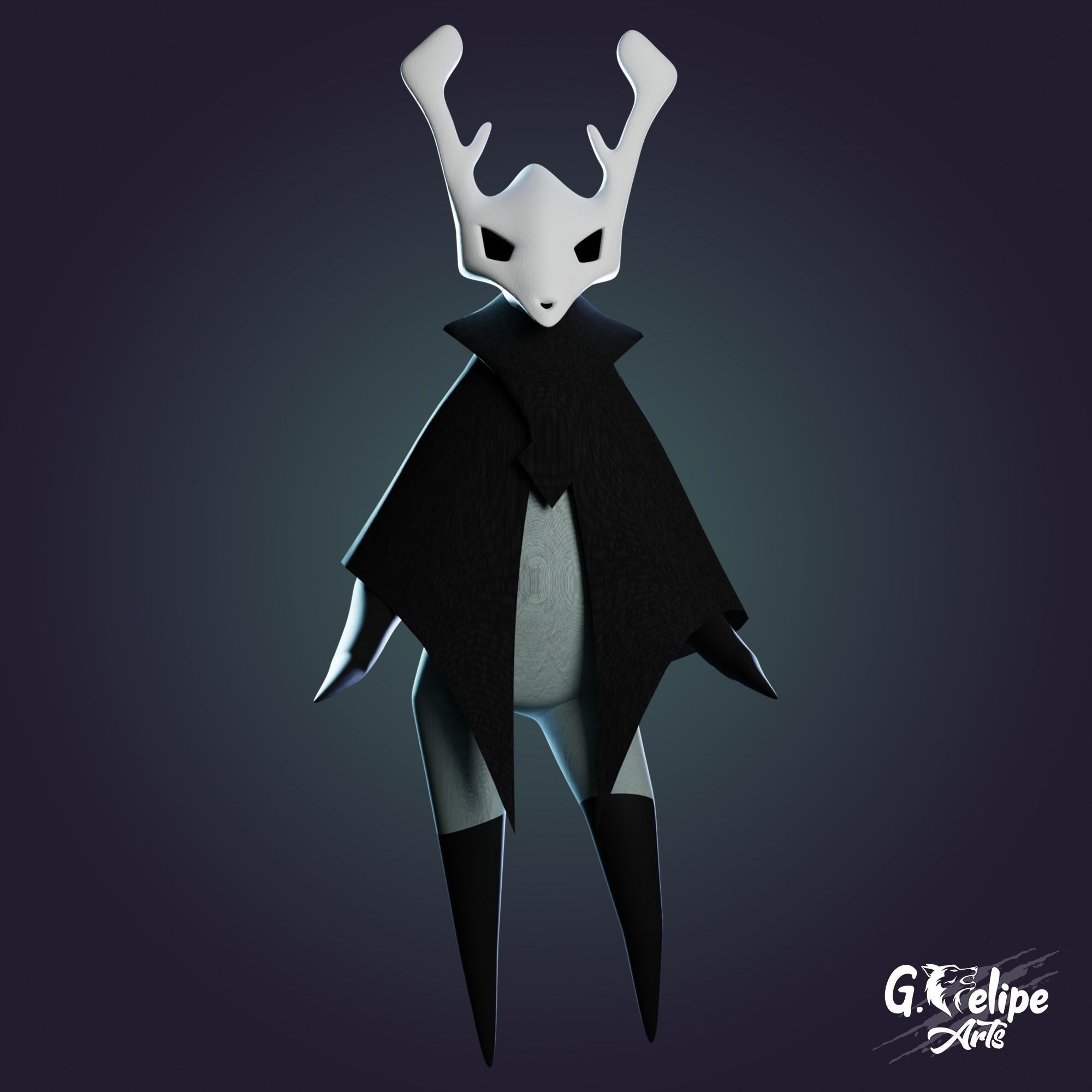 Cartoon Character - Skull - Rigging - Animation Low-poly 3D model_2