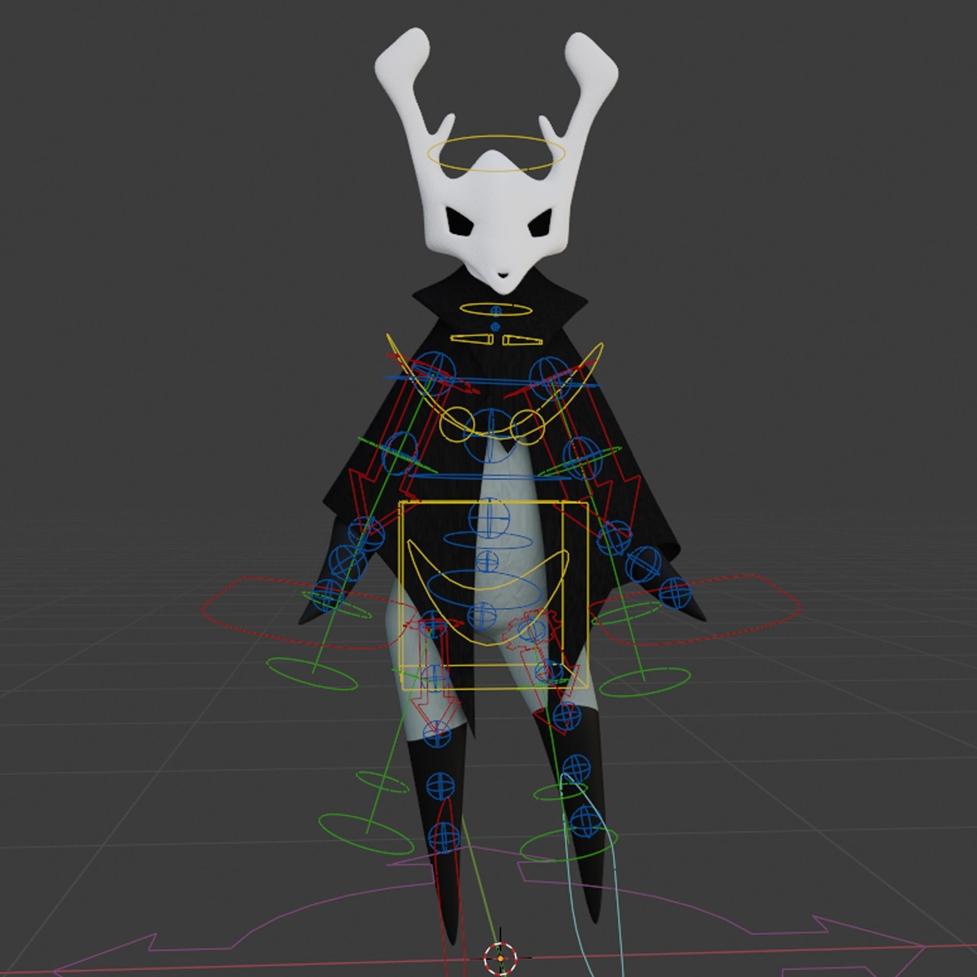 Cartoon Character - Skull - Rigging - Animation Low-poly 3D model_4