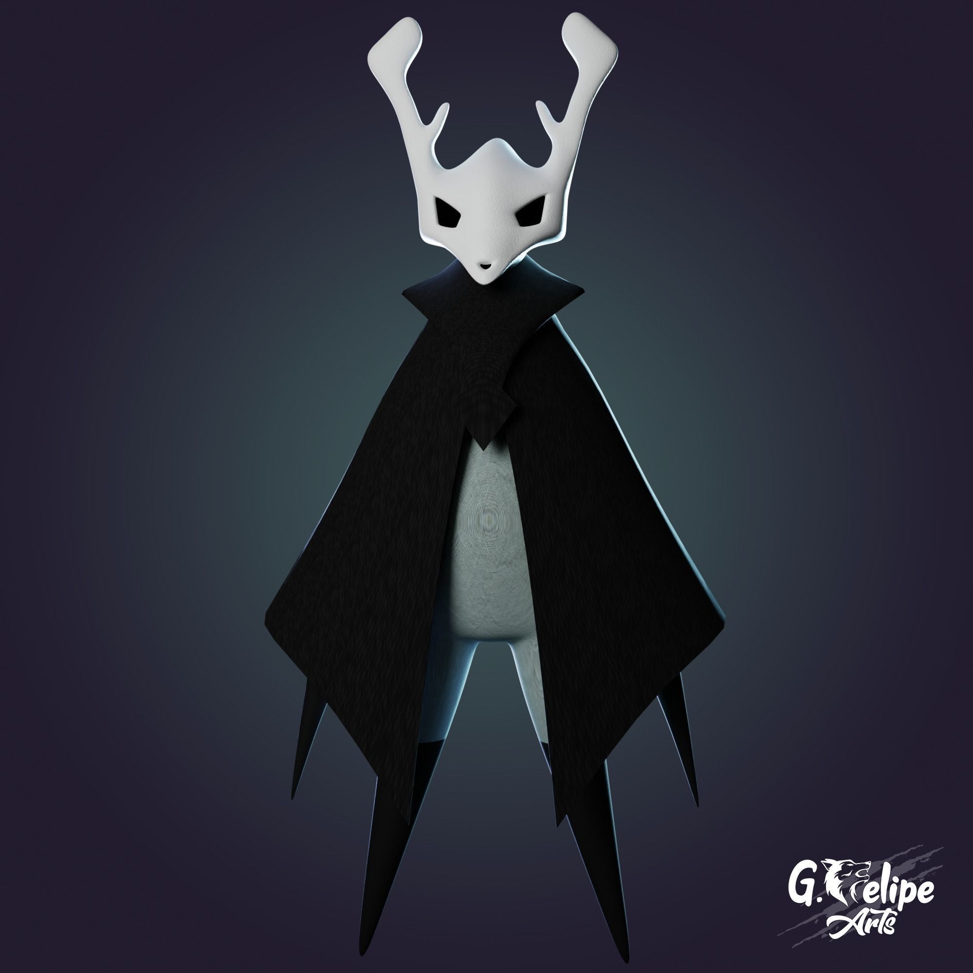 Cartoon Character - Skull - Rigging - Animation Low-poly 3D model_1