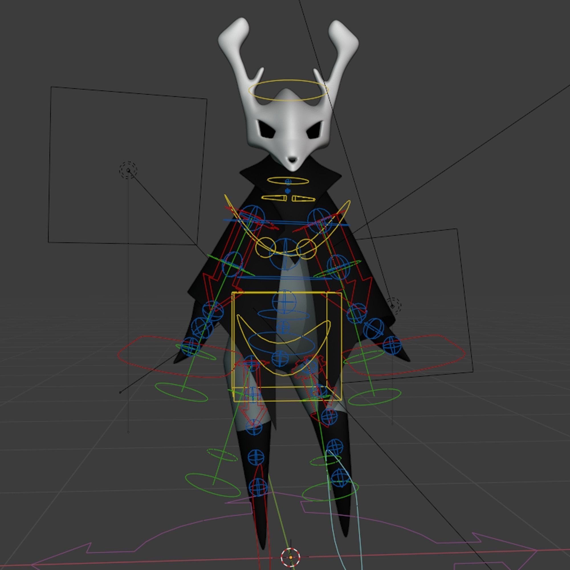 Cartoon Character - Skull - Rigging - Animation Low-poly 3D model_3