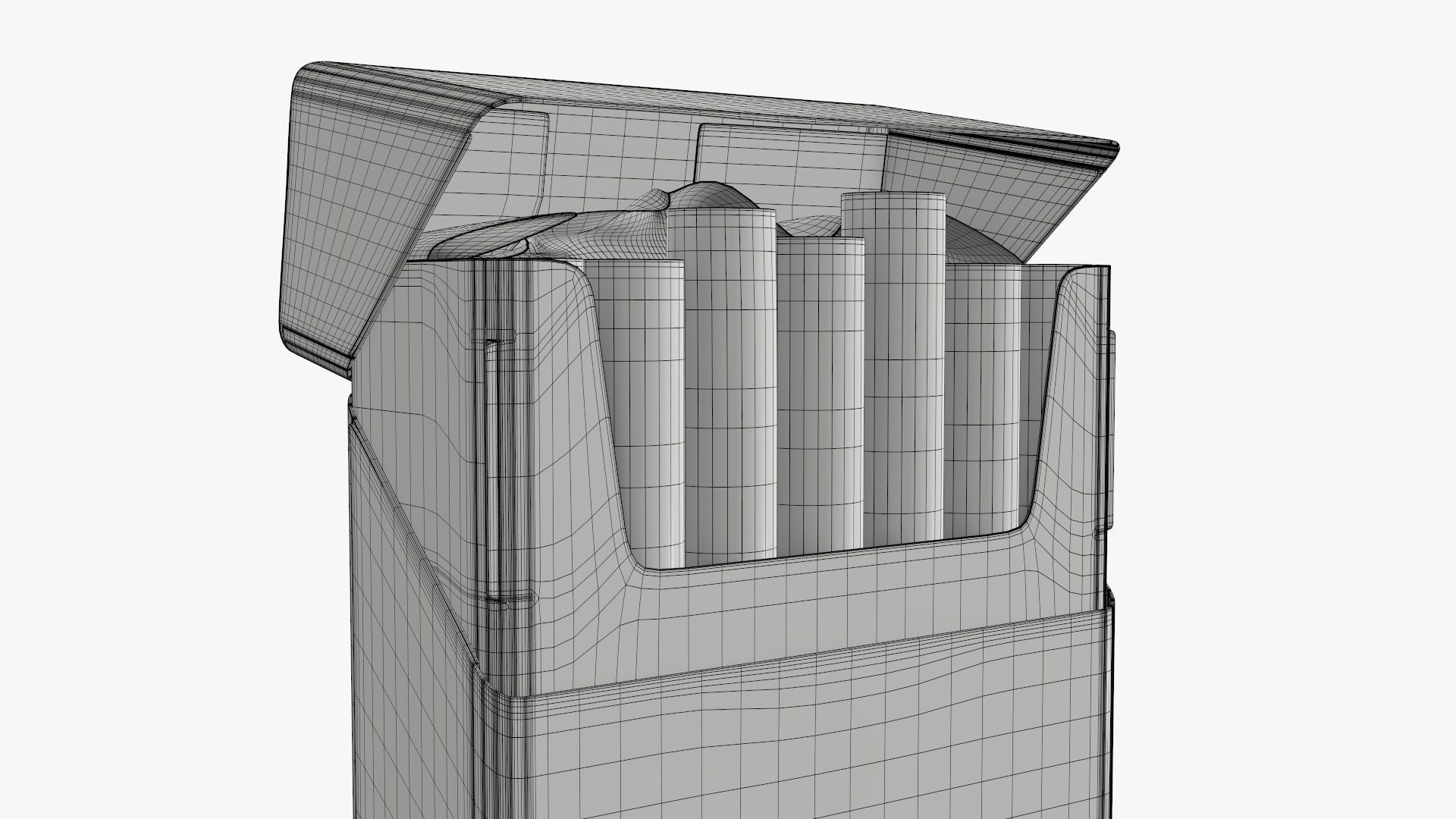 Cigarettes slim compact pack opened 3D model_13