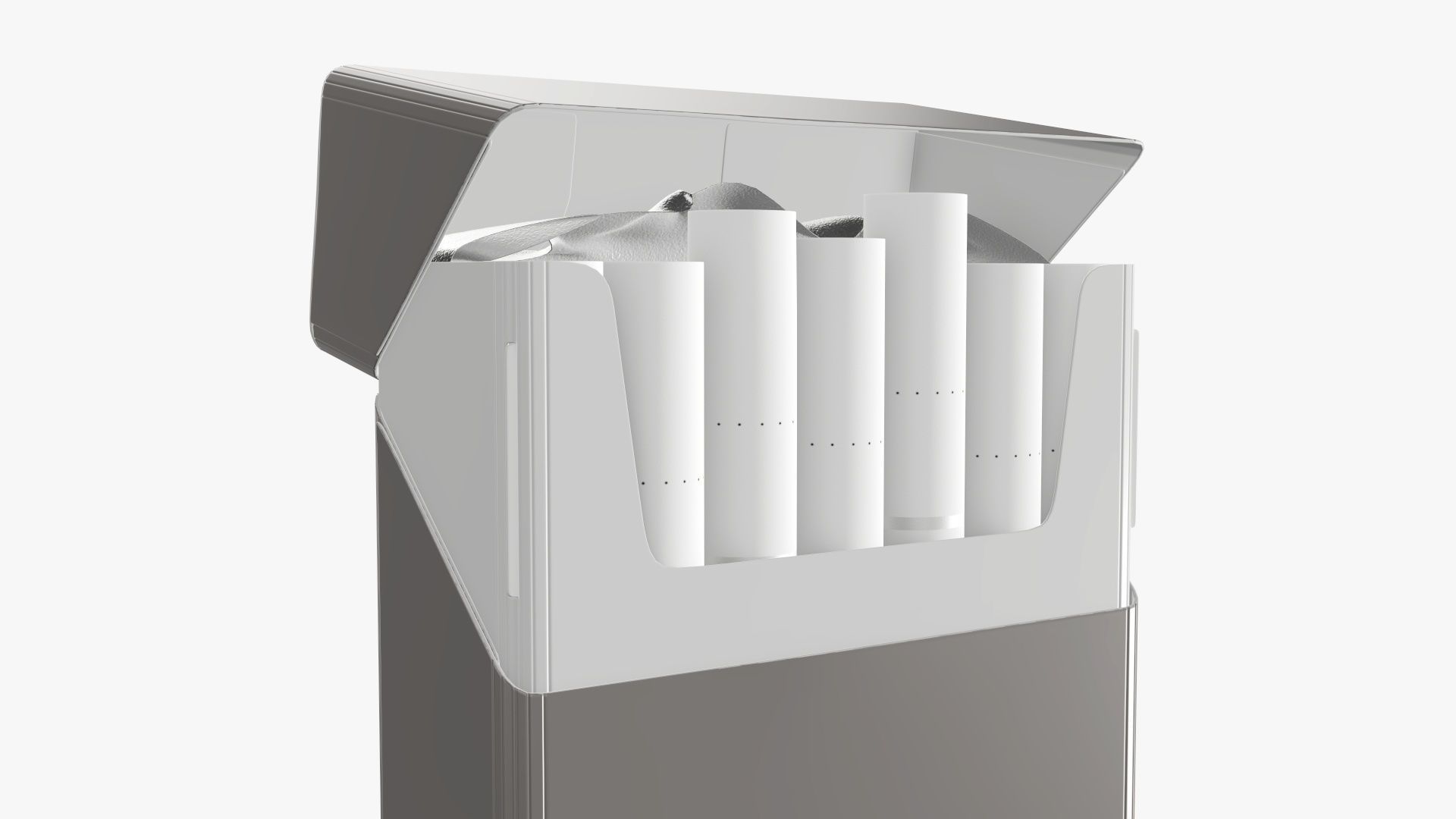 Cigarettes slim compact pack opened 3D model_3