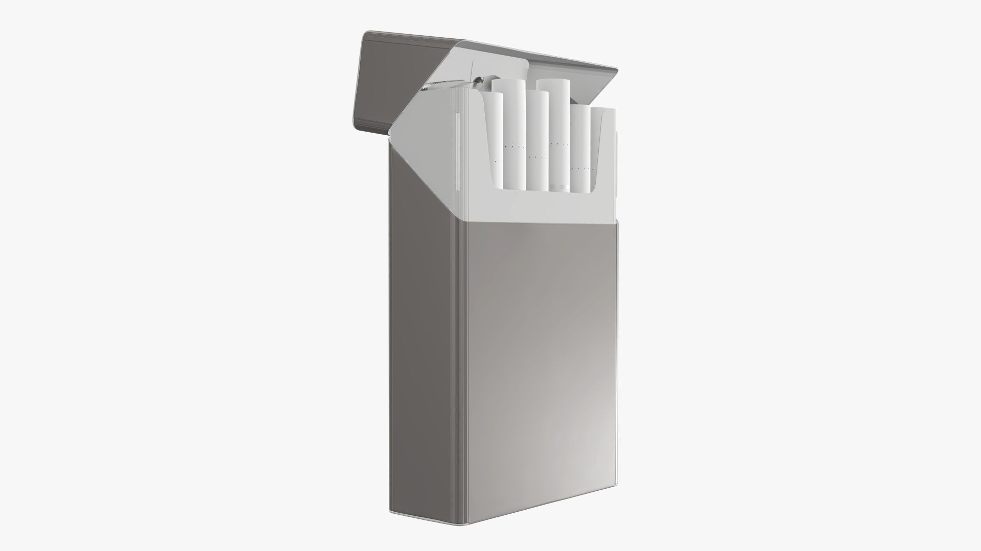 Cigarettes slim compact pack opened 3D model_1