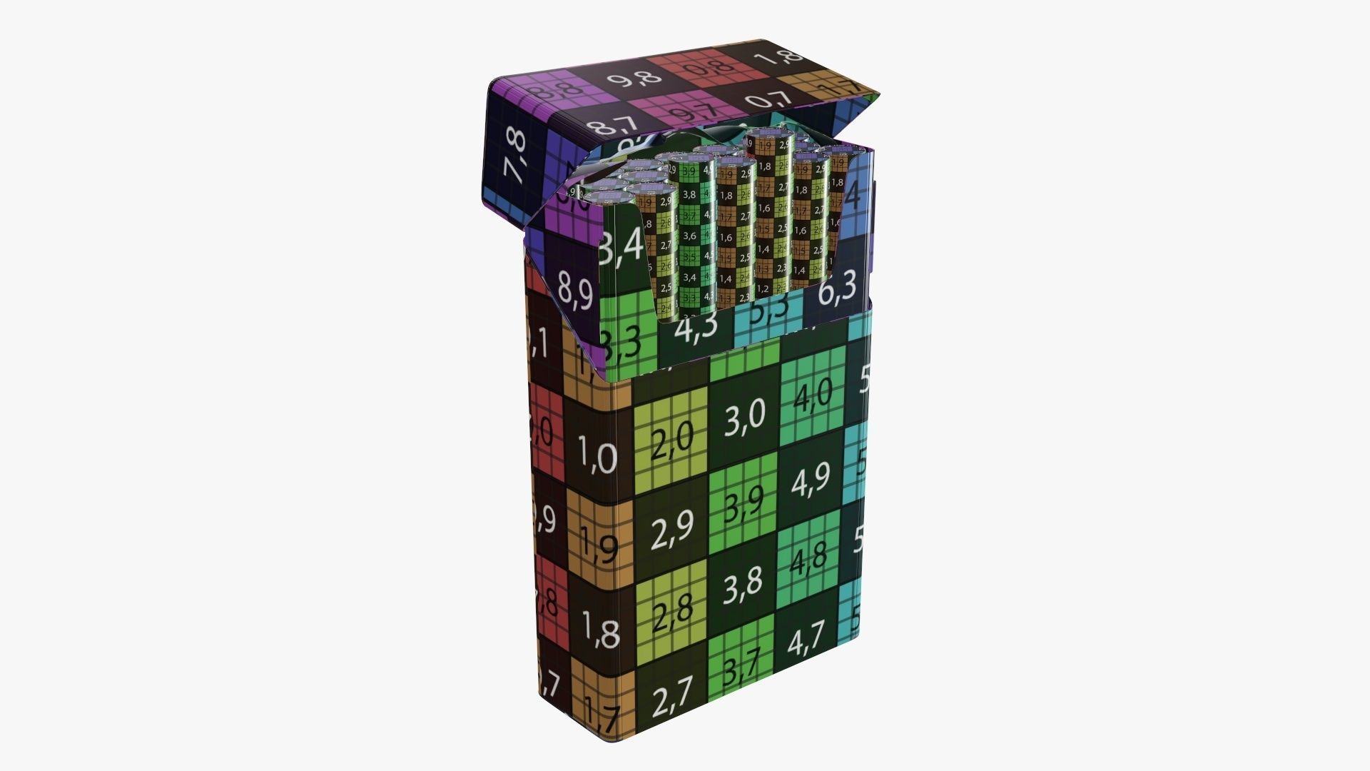 Cigarettes slim compact pack opened 3D model_15