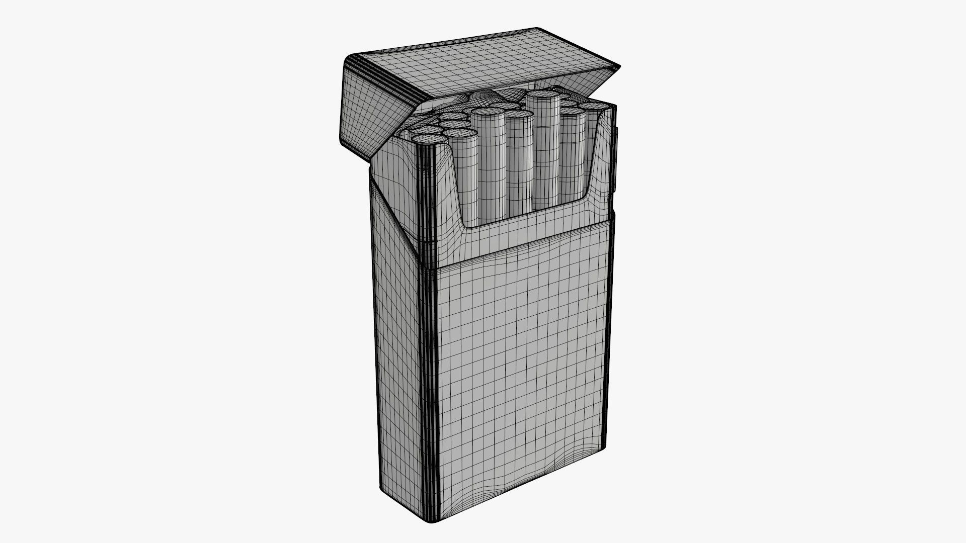 Cigarettes slim compact pack opened 3D model_10