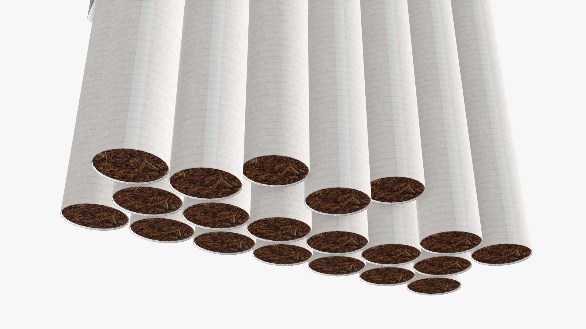 Cigarettes slim compact pack opened 3D model_7