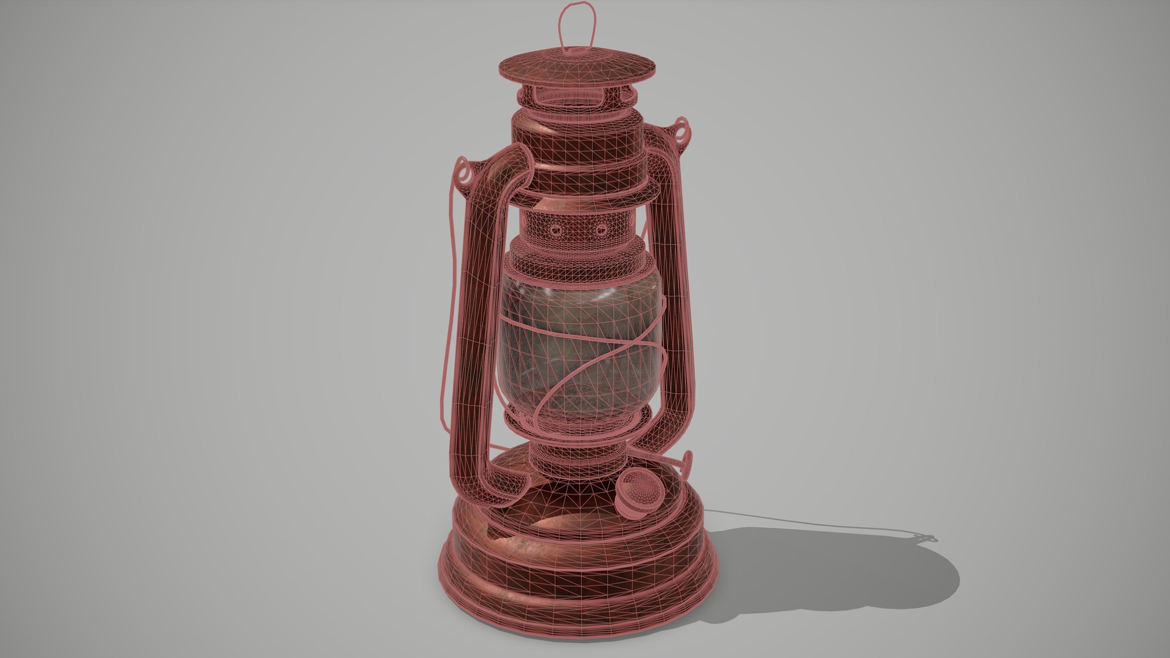 Old Lantern Low-poly 3D model_8