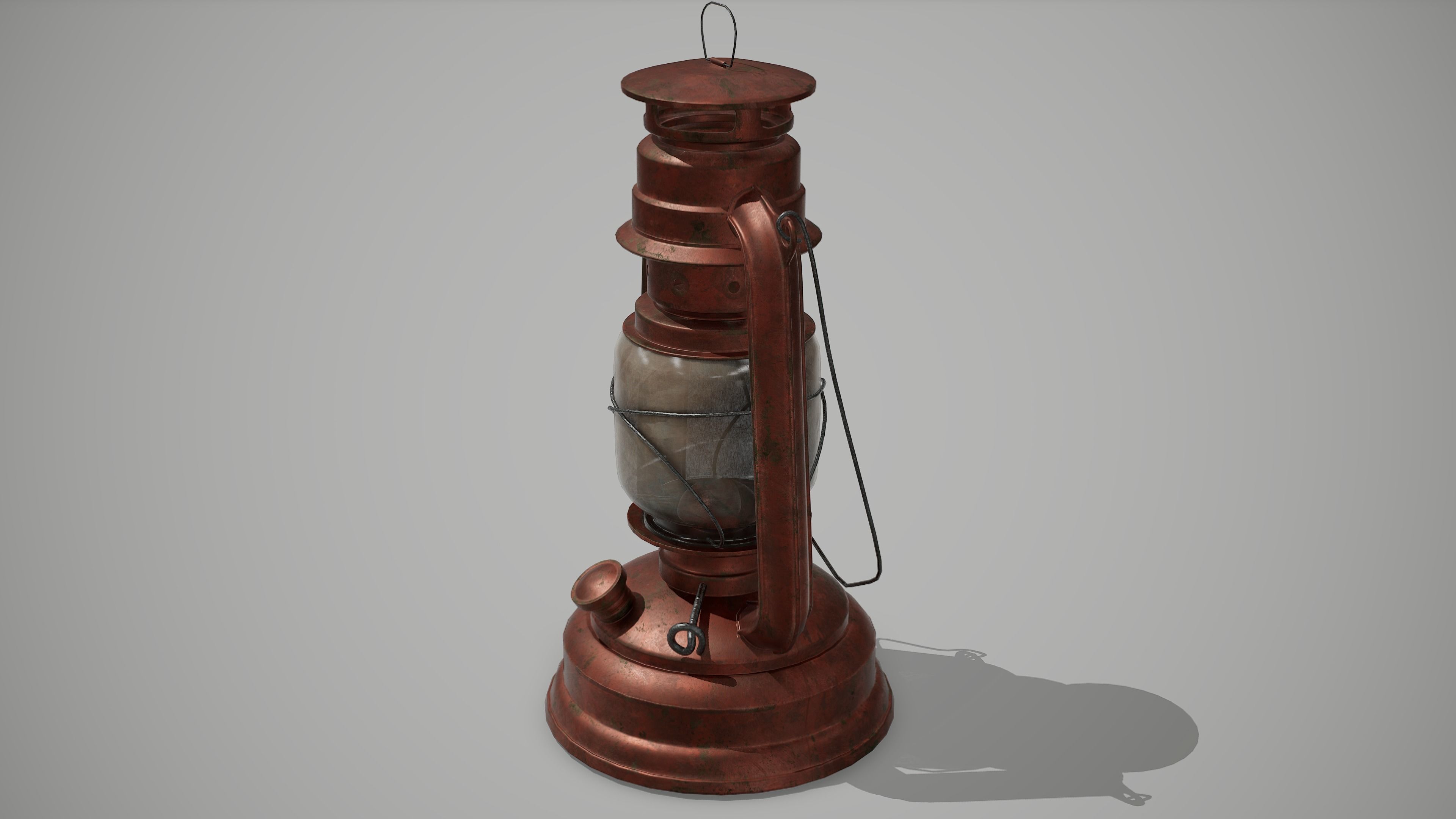 Old Lantern Low-poly 3D model_3
