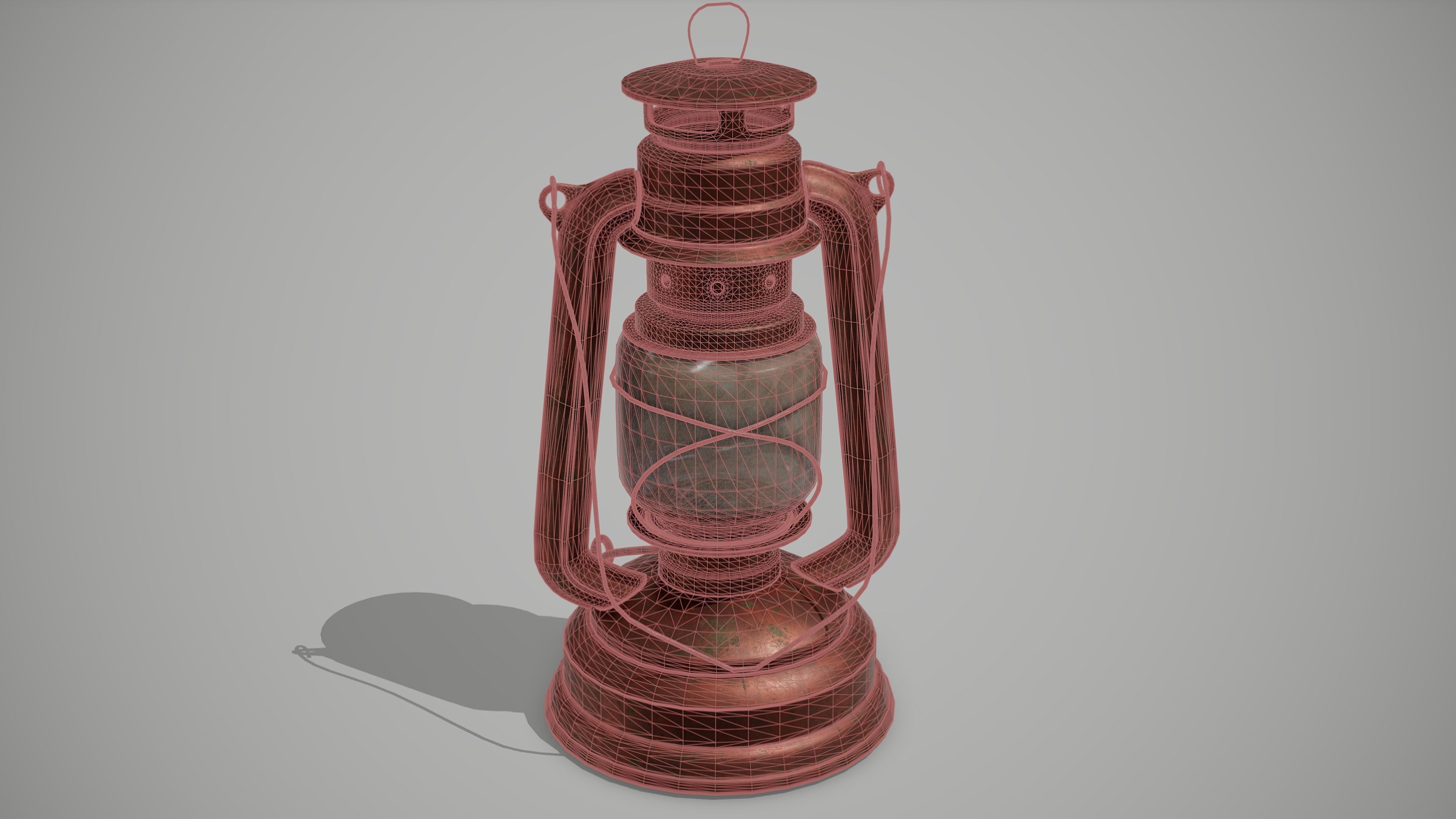 Old Lantern Low-poly 3D model_6