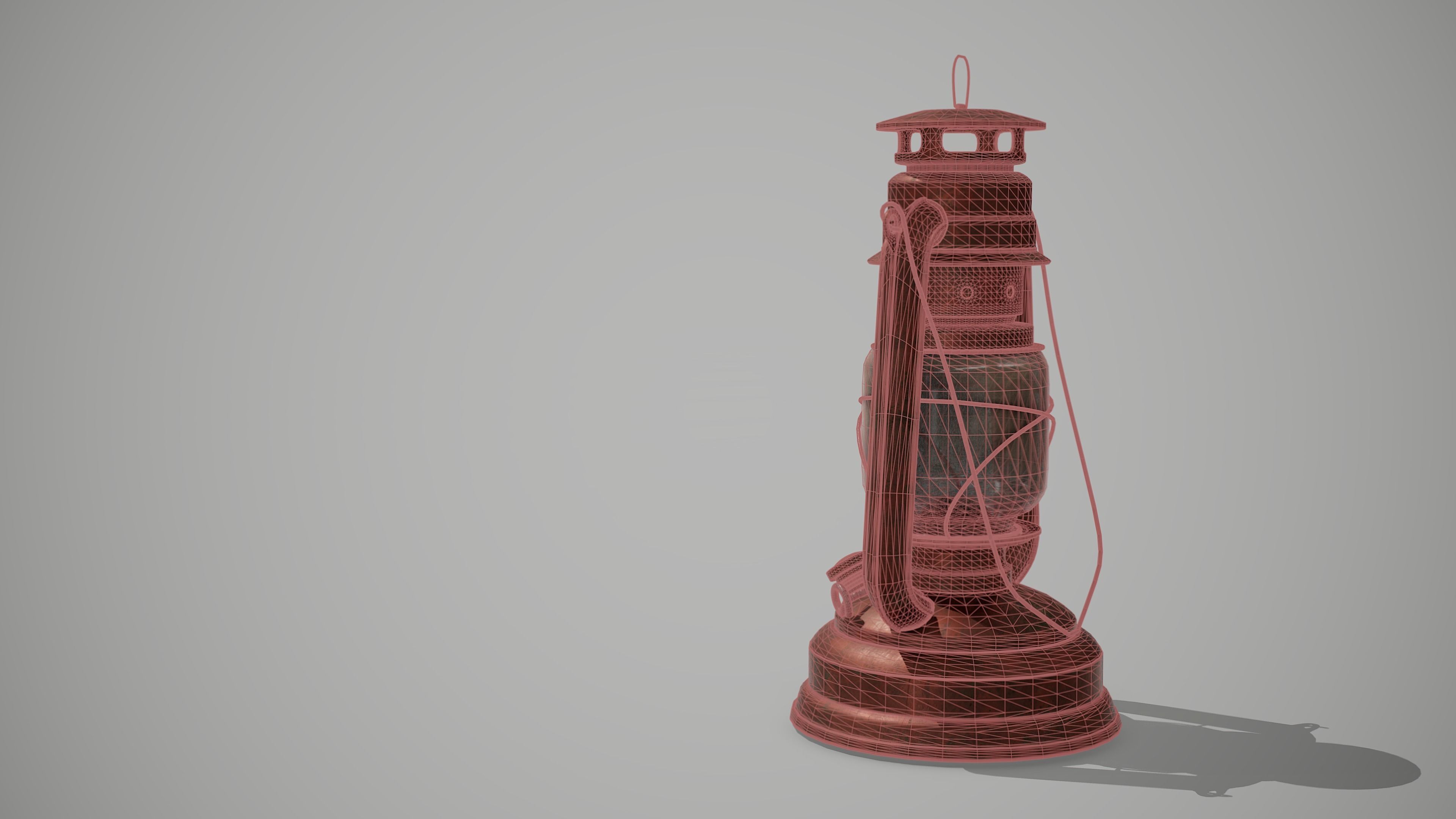 Old Lantern Low-poly 3D model_10