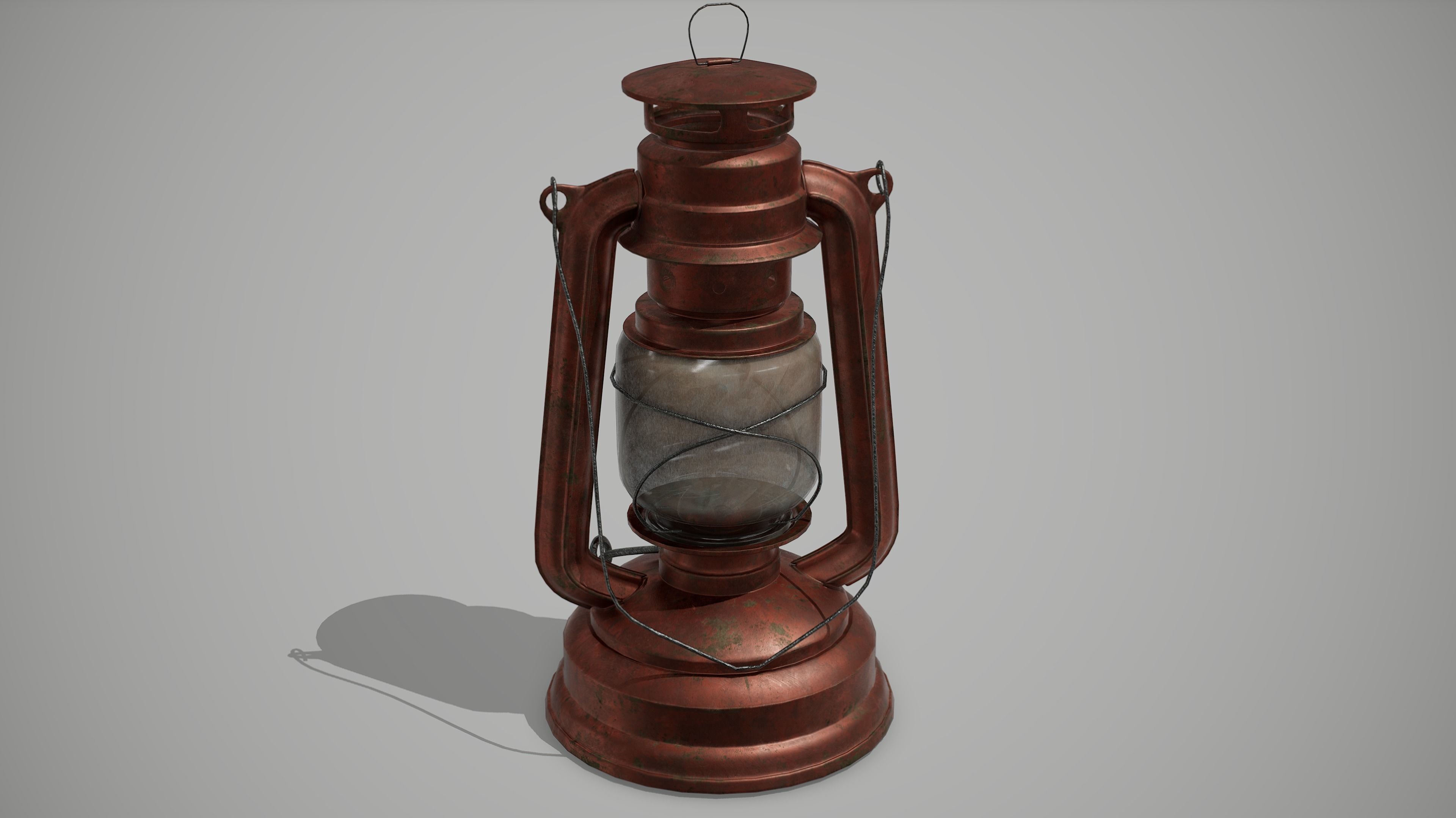 Old Lantern Low-poly 3D model_5