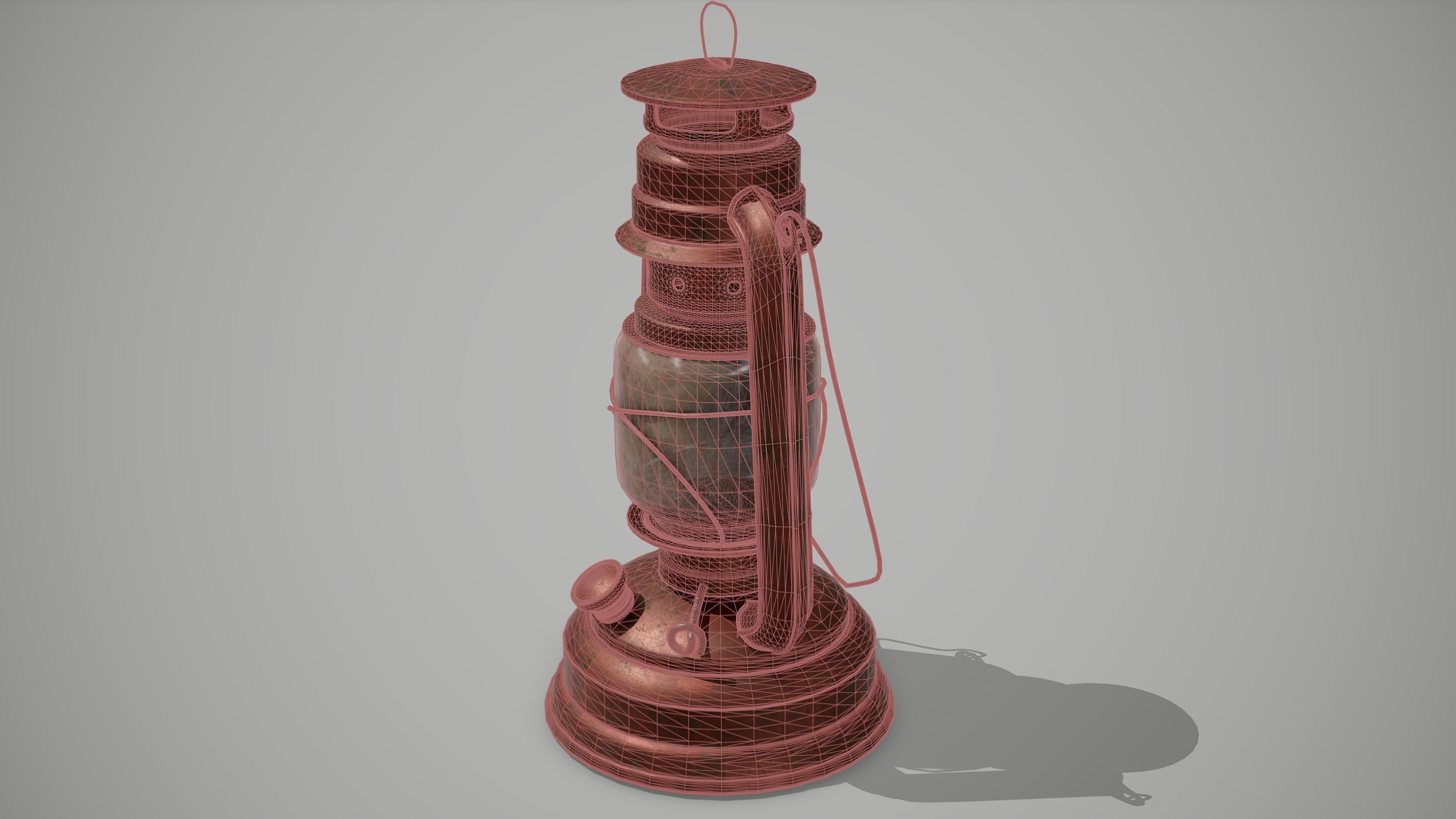 Old Lantern Low-poly 3D model_4