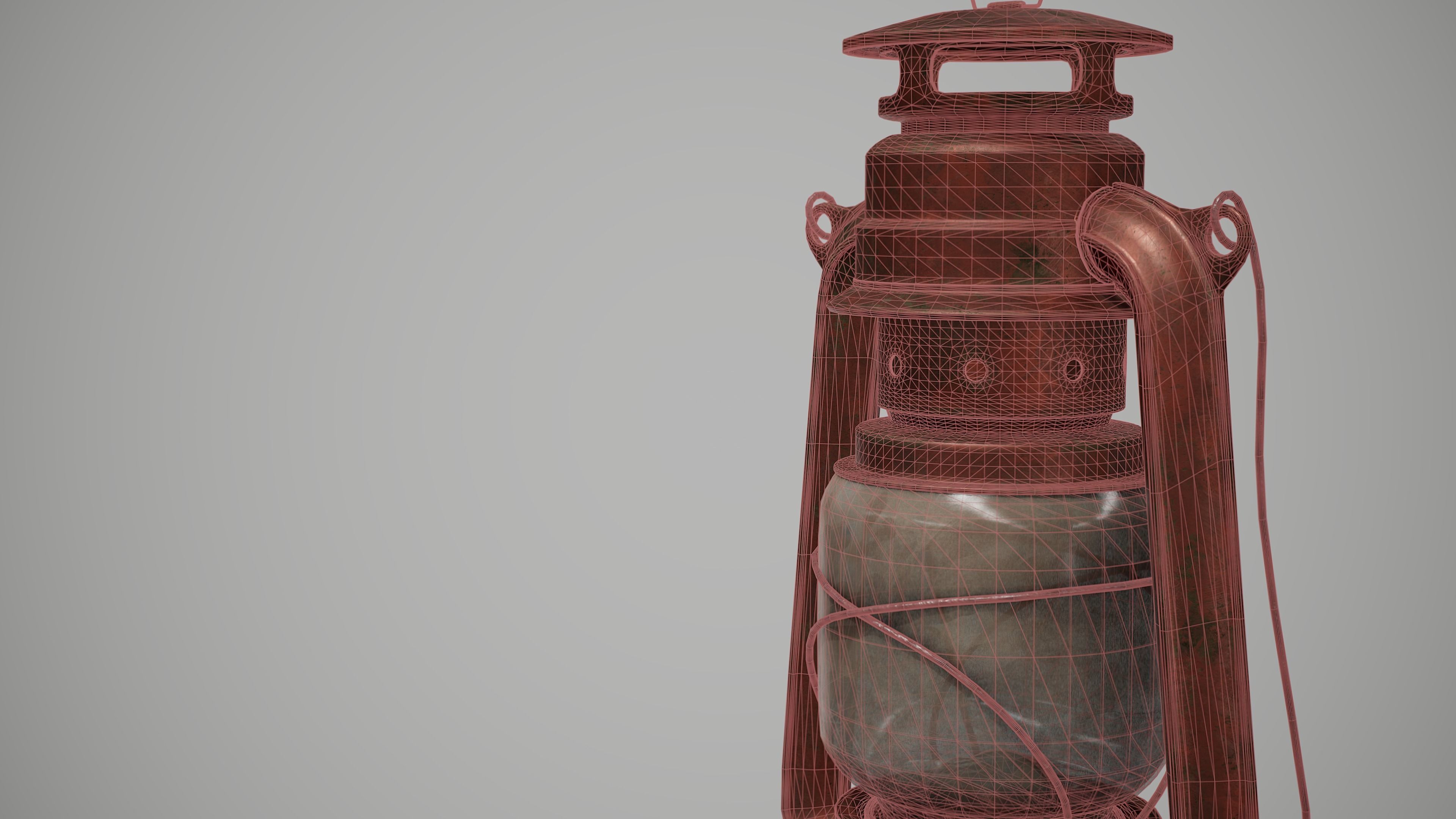 Old Lantern Low-poly 3D model_12