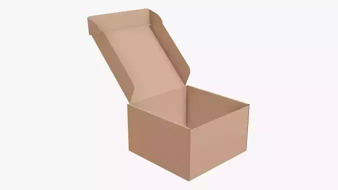 Corrugated cardboard box packaging 09 3D model
