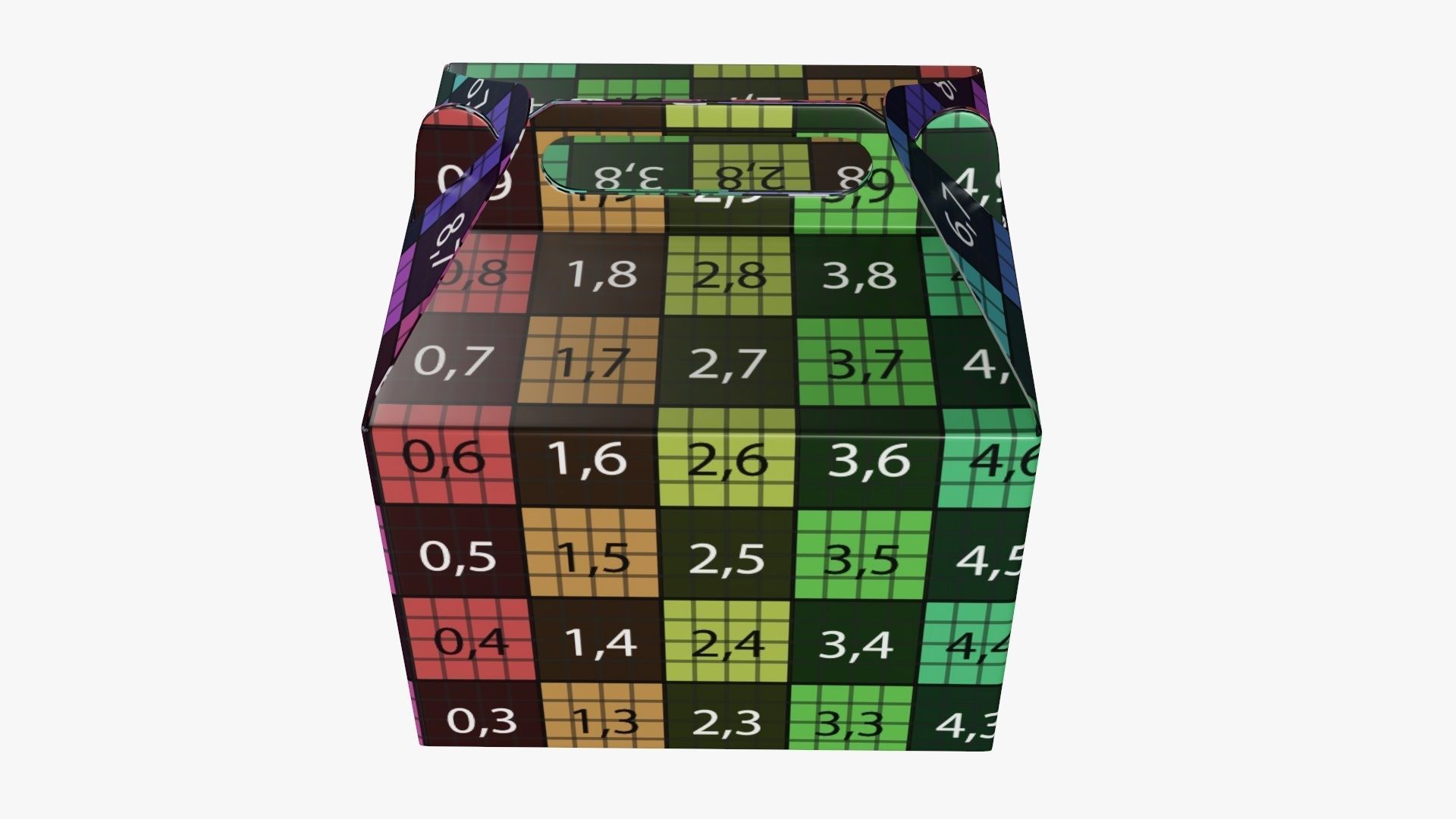 Gable box cardboard food packing 02 3D model_11