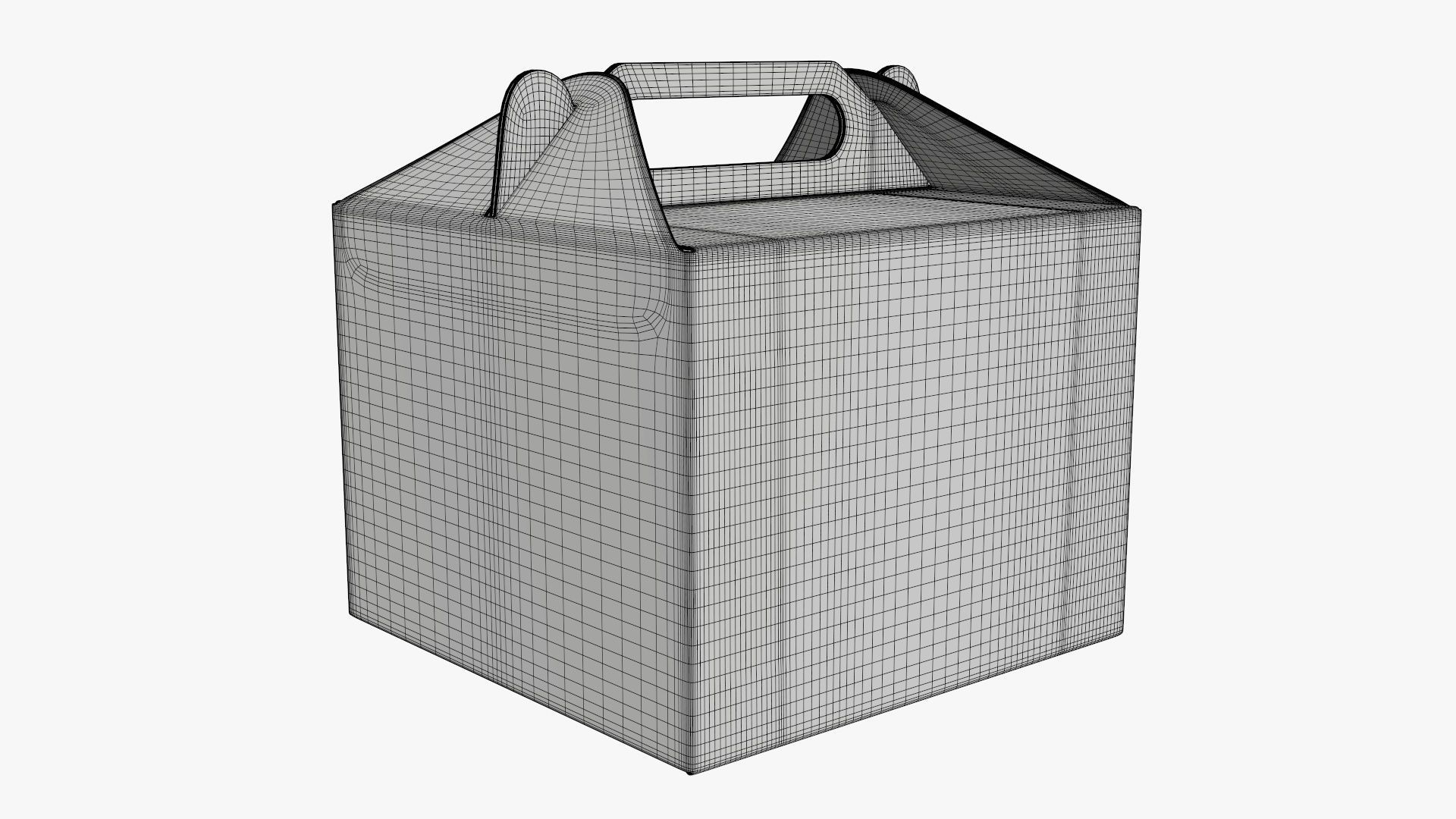 Gable box cardboard food packing 02 3D model_5