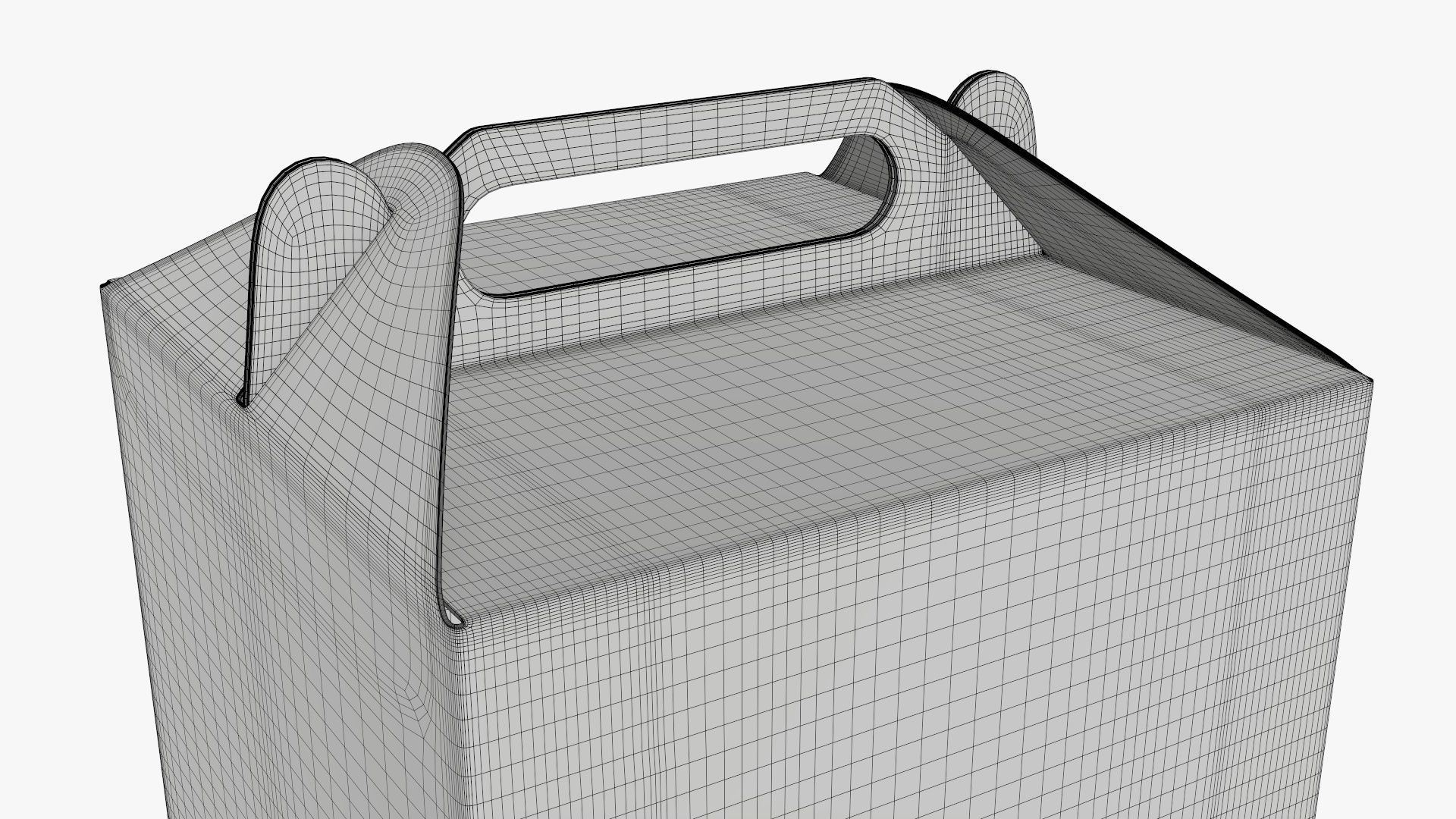 Gable box cardboard food packing 02 3D model_7