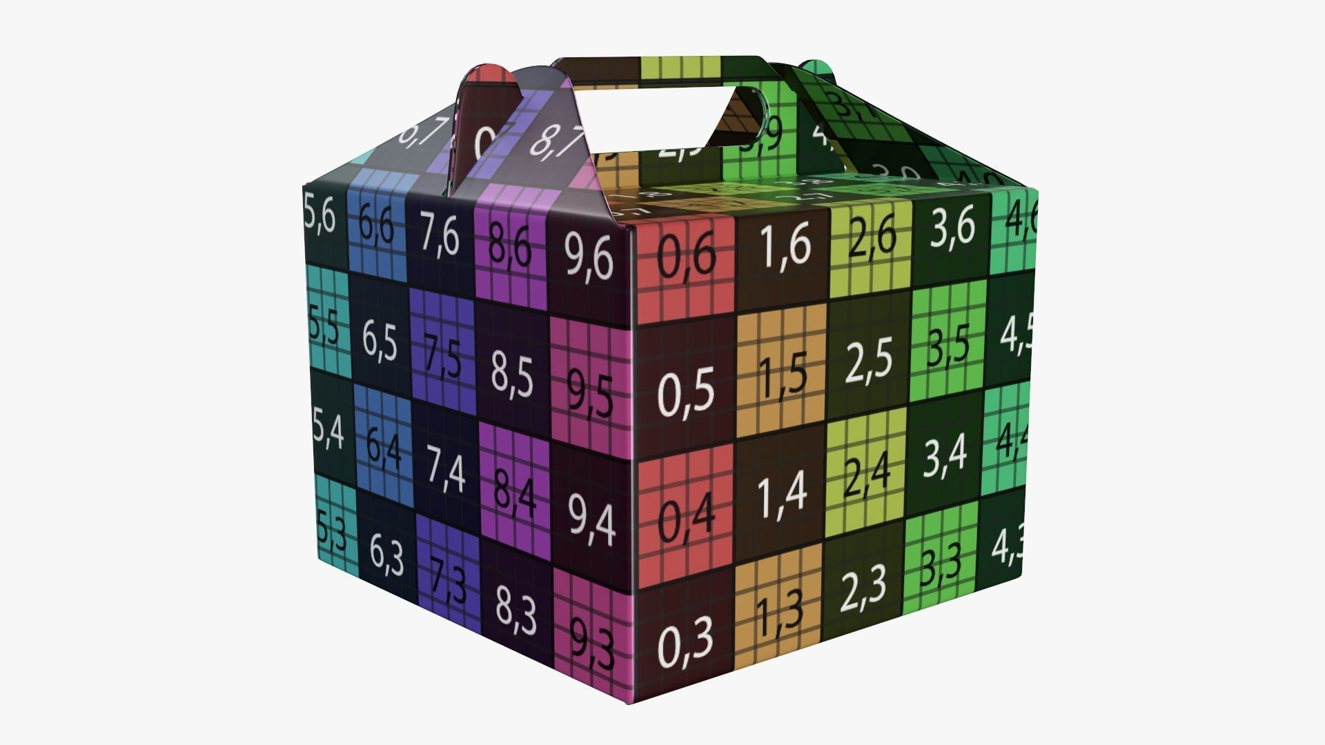 Gable box cardboard food packing 02 3D model_10