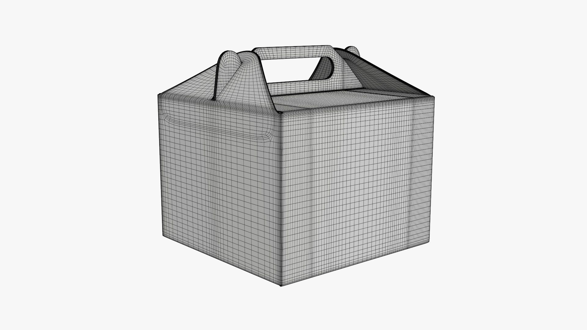 Gable box cardboard food packing 02 white 3D model_5