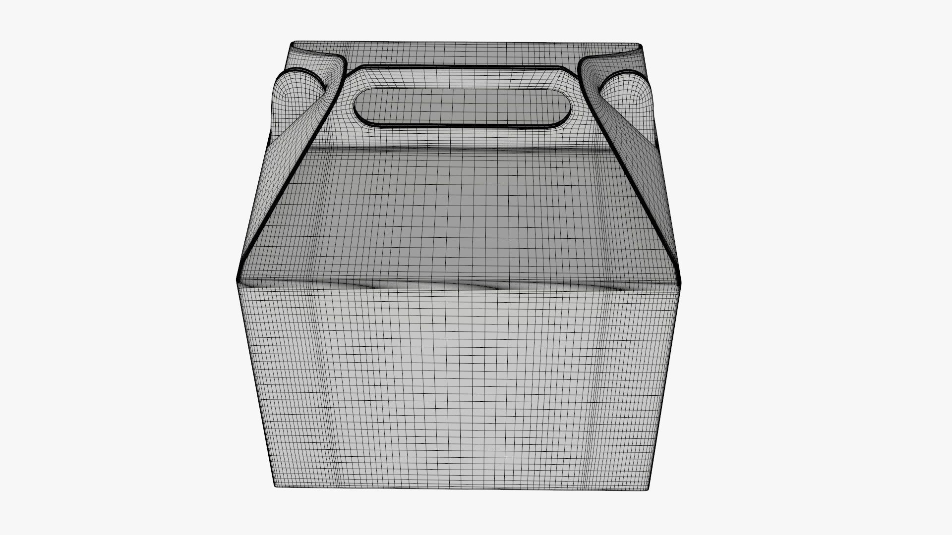 Gable box cardboard food packing 02 white 3D model_6