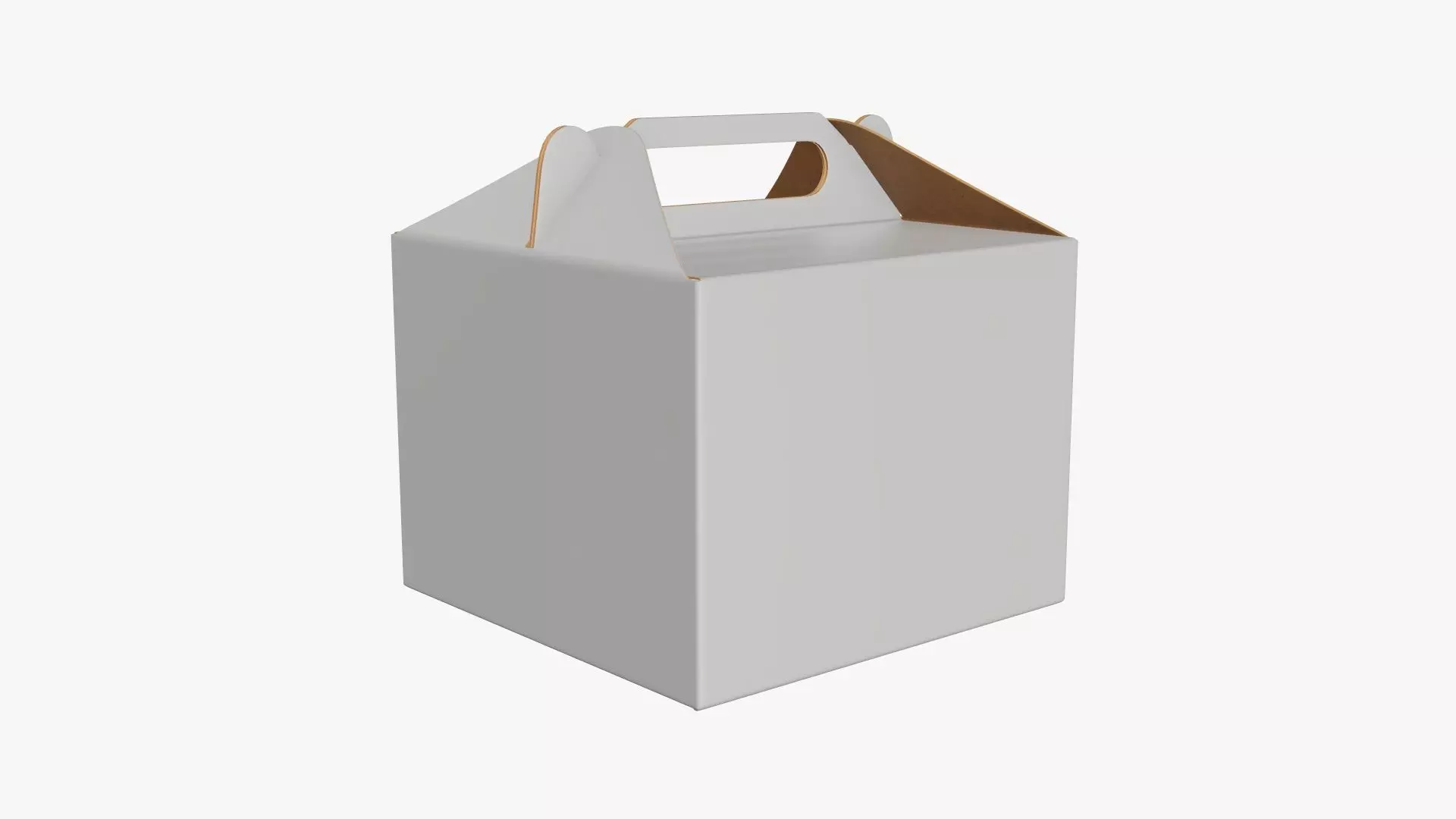 Gable box cardboard food packing 02 white 3D model_0