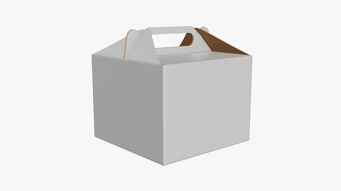 Gable box cardboard food packing 02 white 3D model