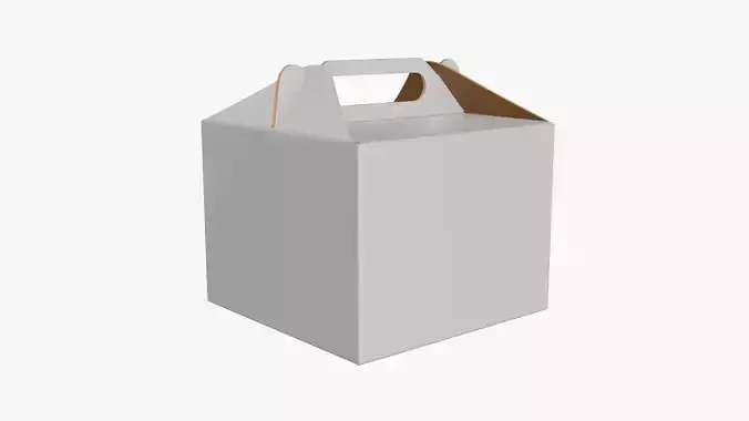 Gable box cardboard food packing 02 white 3D model