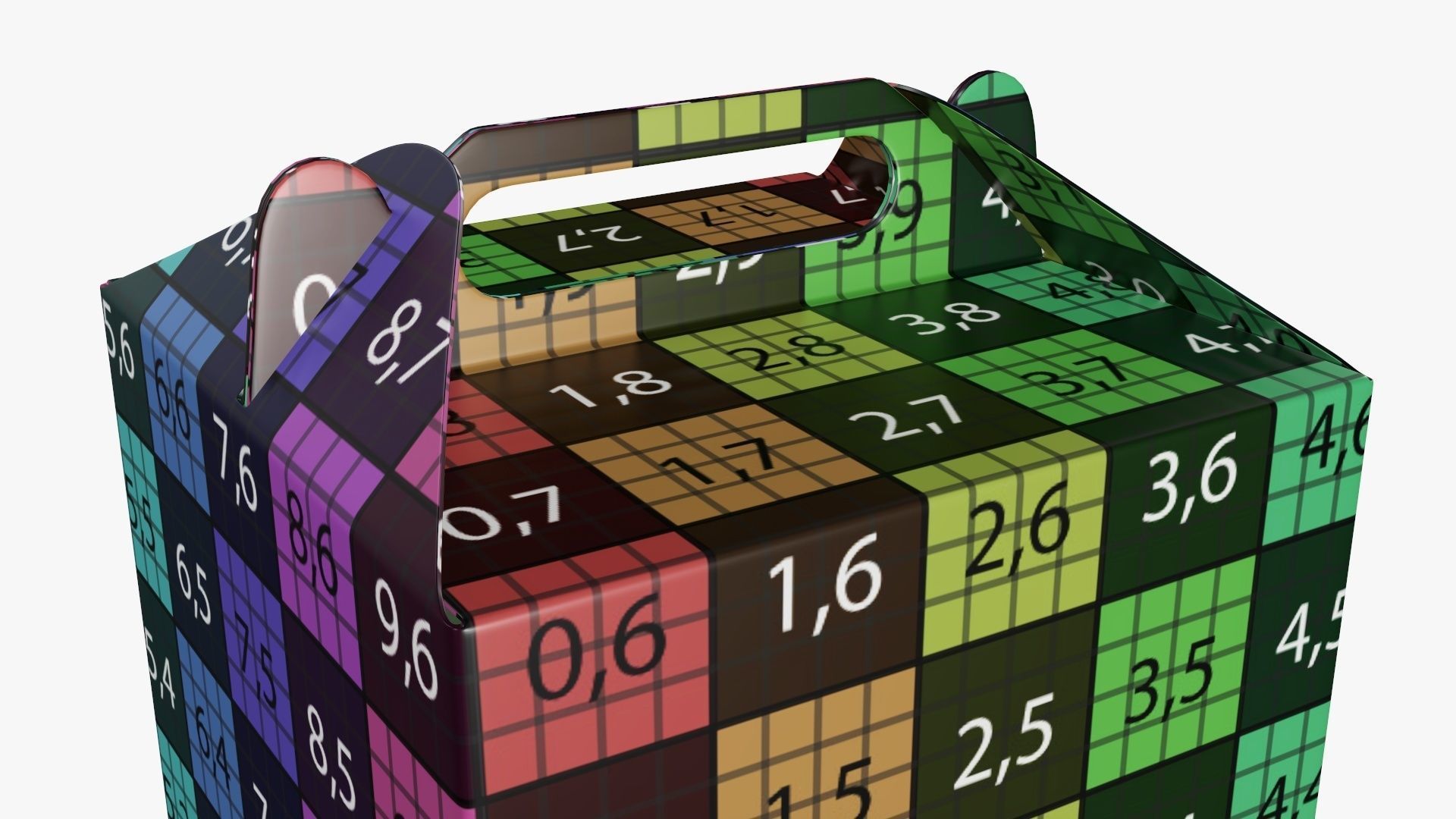 Gable box cardboard food packing 02 white 3D model_12