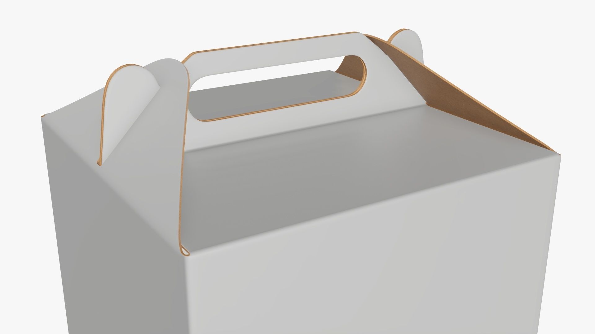 Gable box cardboard food packing 02 white 3D model_2