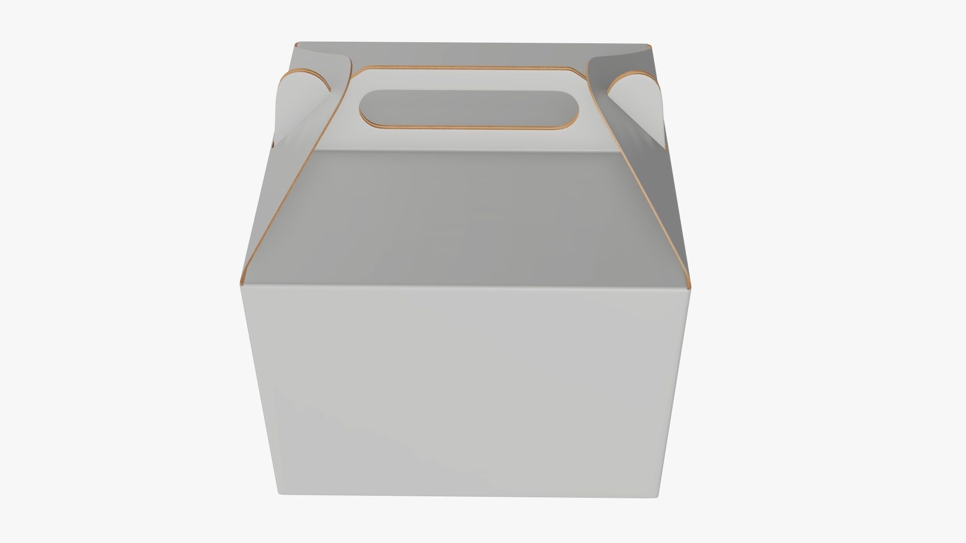 Gable box cardboard food packing 02 white 3D model_1