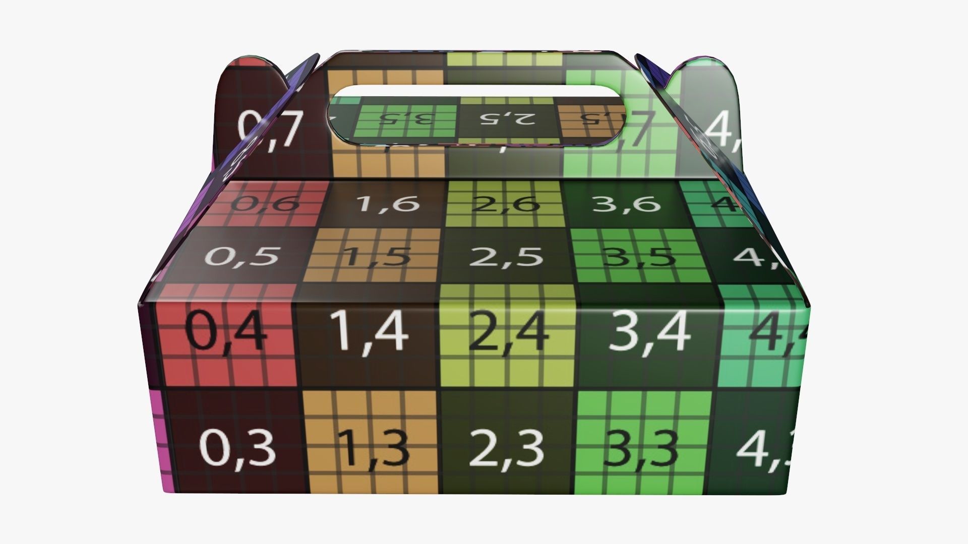 Gable box cardboard food packing 03 white 3D model_12