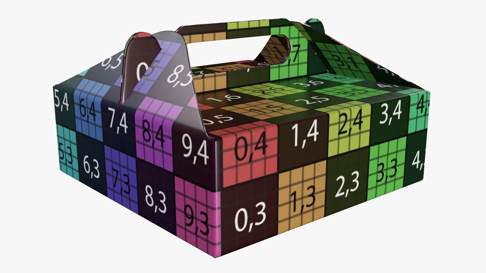 Gable box cardboard food packing 03 white 3D model_11