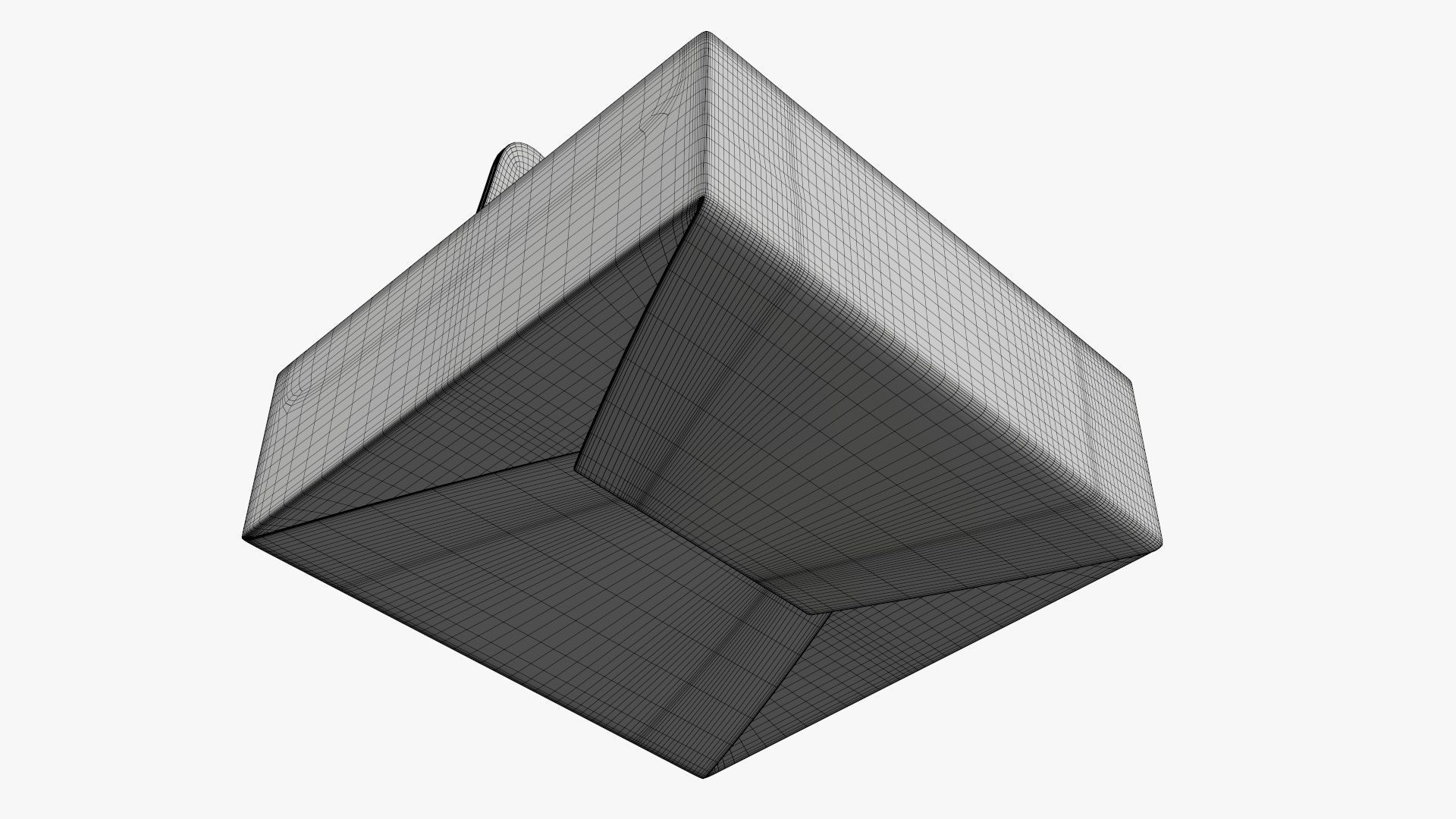 Gable box cardboard food packing 03 white 3D model_9