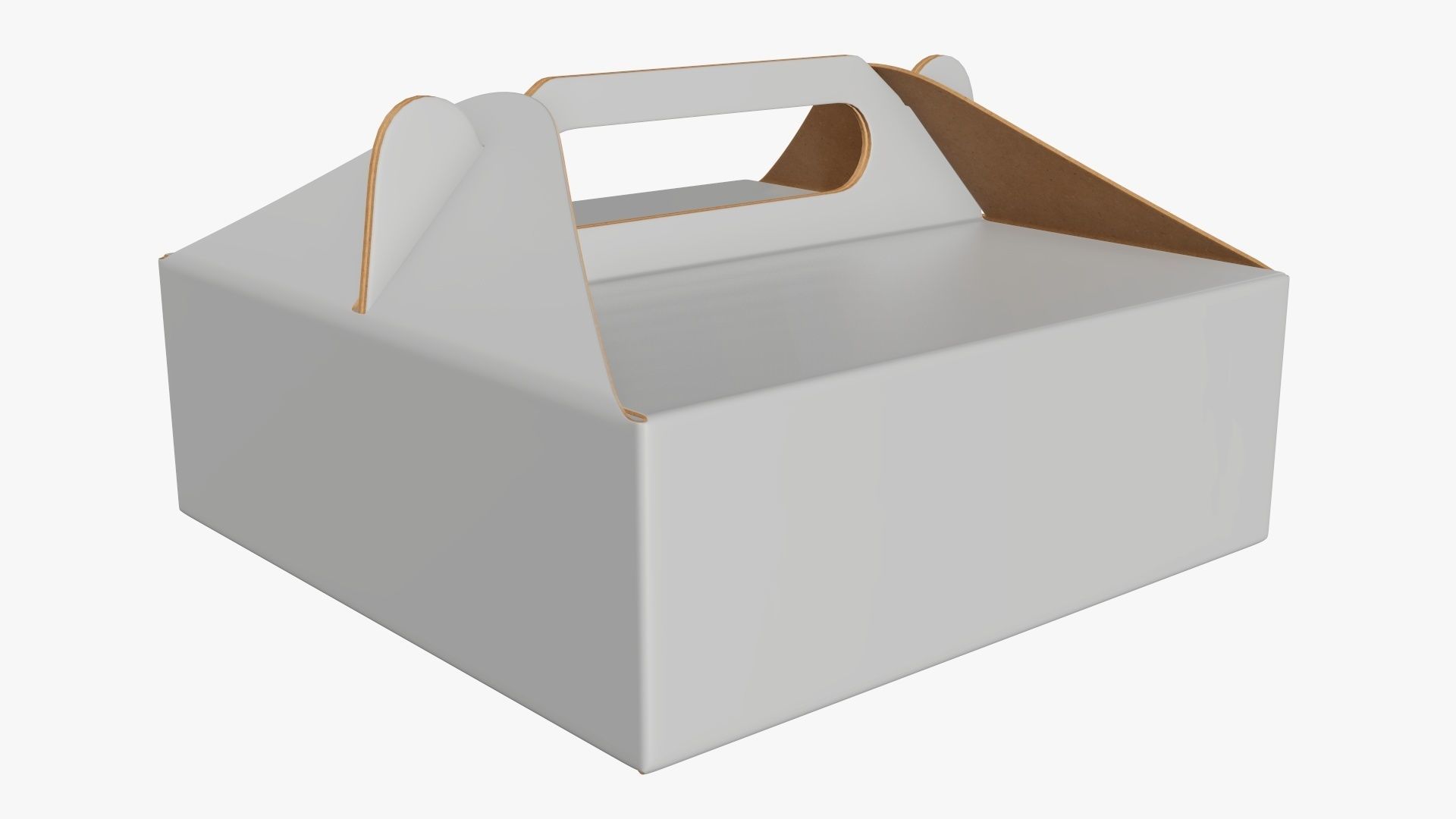 Gable box cardboard food packing 03 white 3D model_1