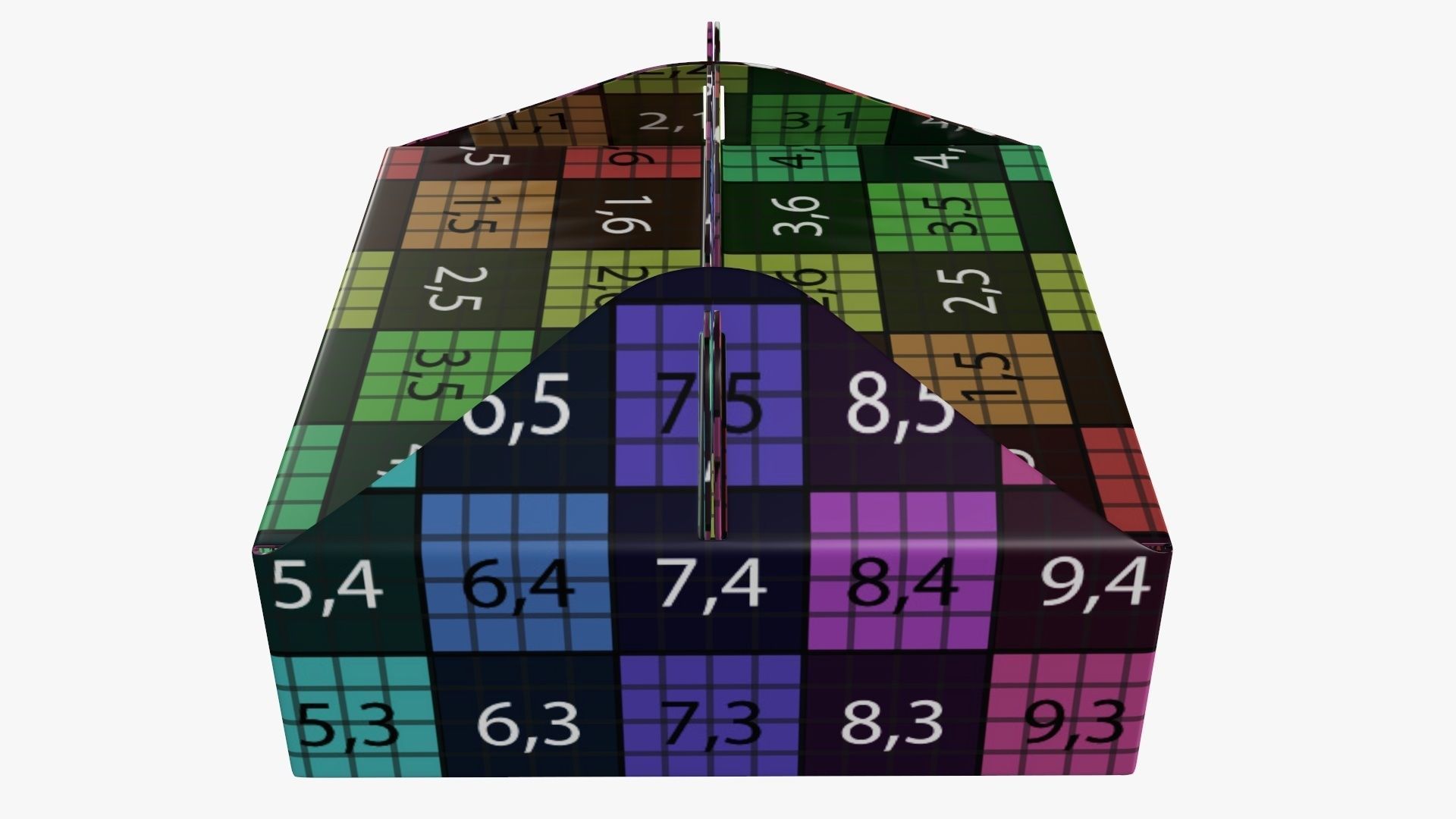 Gable box cardboard food packing 03 white 3D model_13