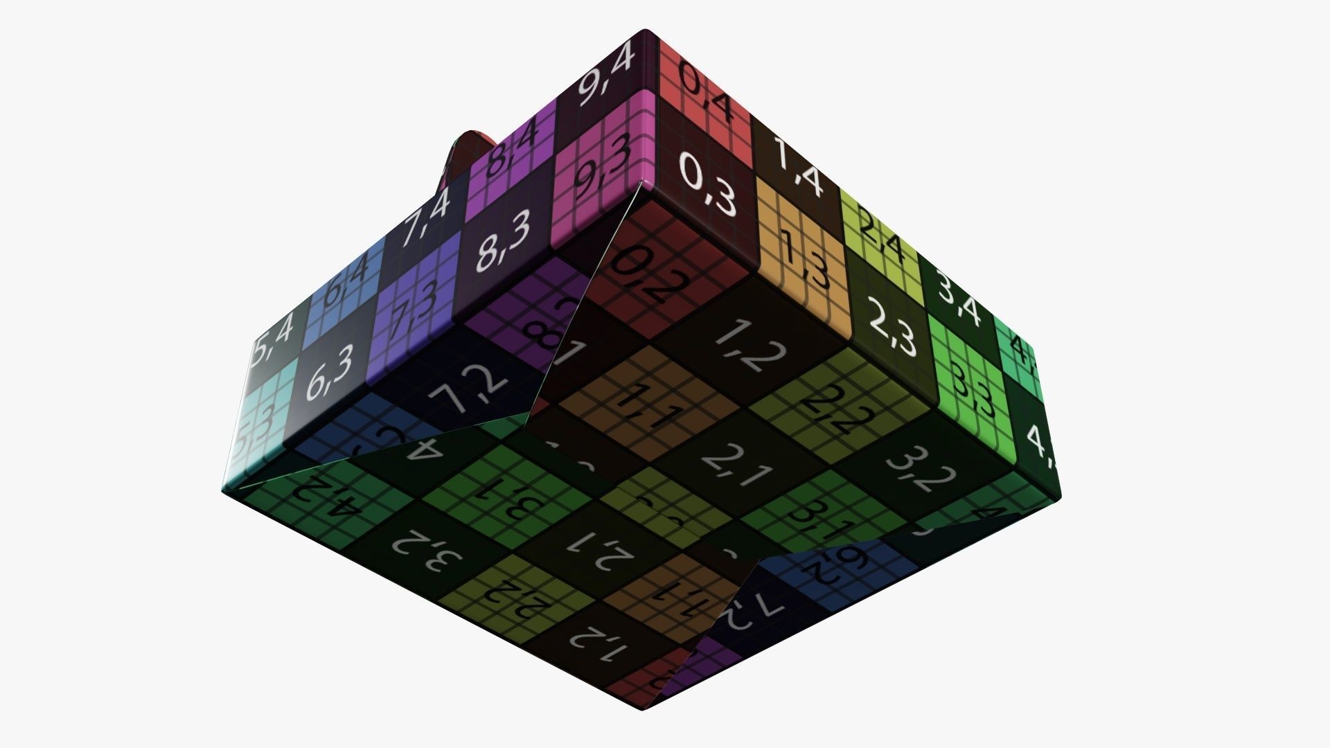 Gable box cardboard food packing 03 white 3D model_14