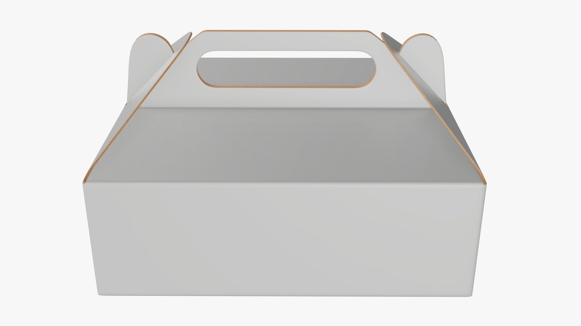 Gable box cardboard food packing 03 white 3D model_2