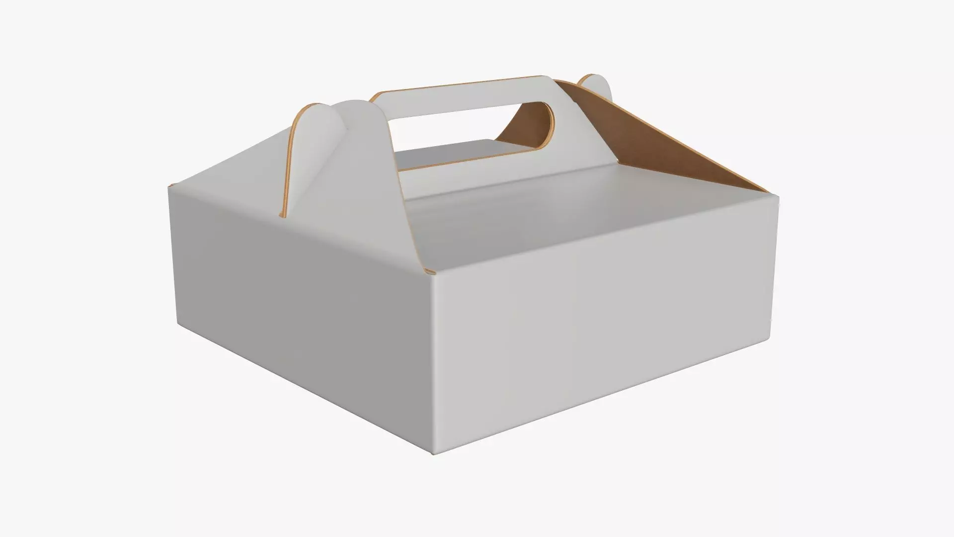 Gable box cardboard food packing 03 white 3D model_0