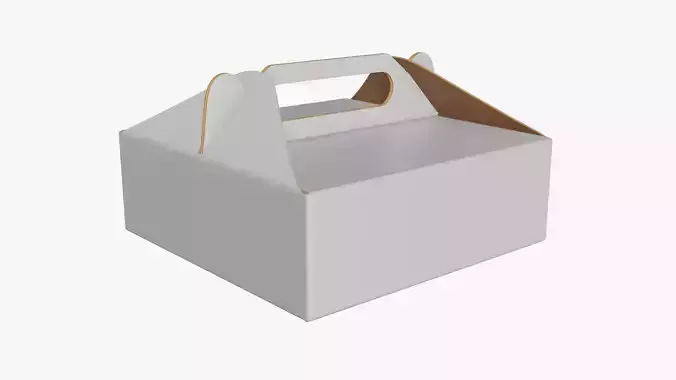 Gable box cardboard food packing 03 white