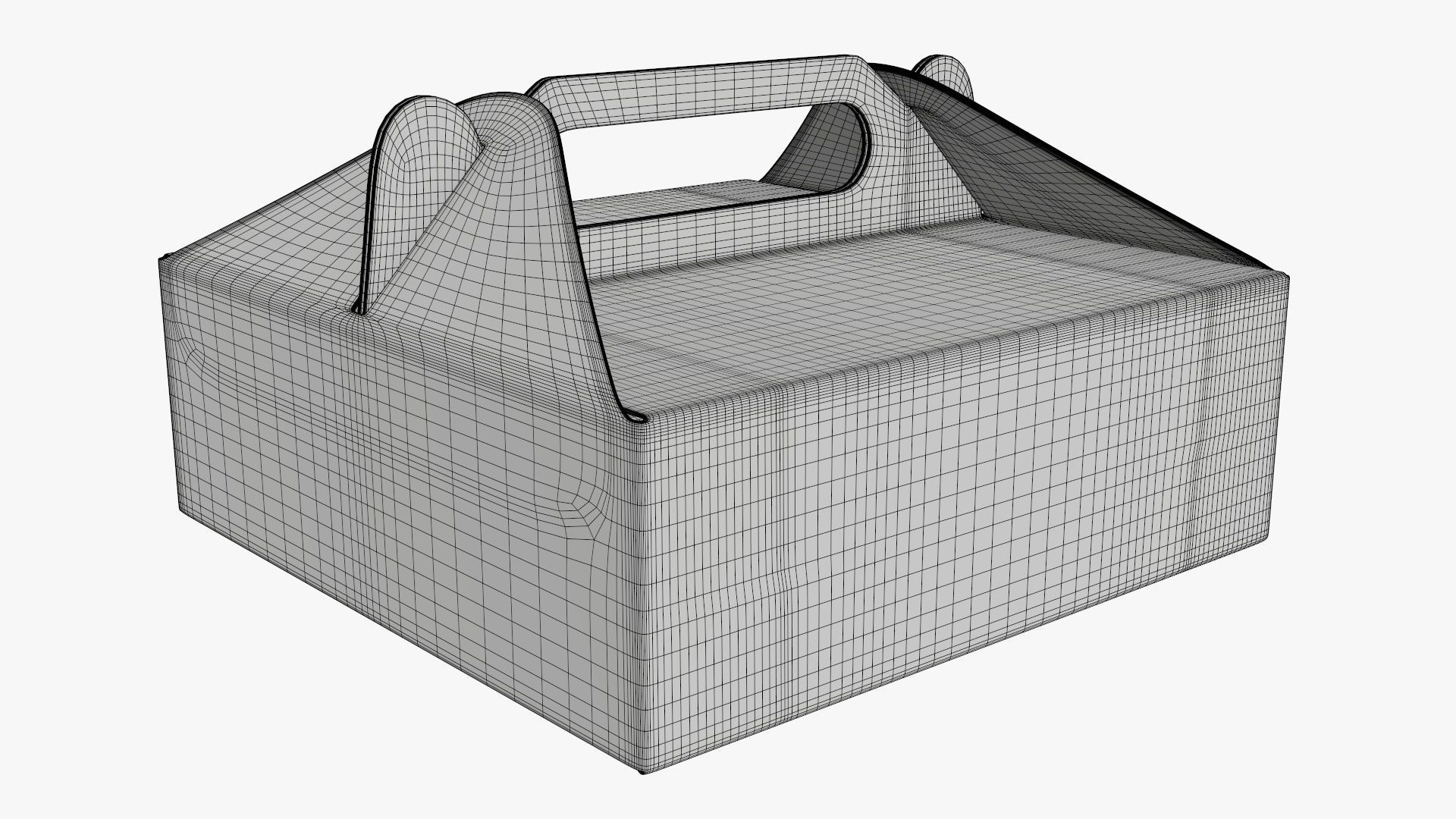 Gable box cardboard food packing 03 white 3D model_6