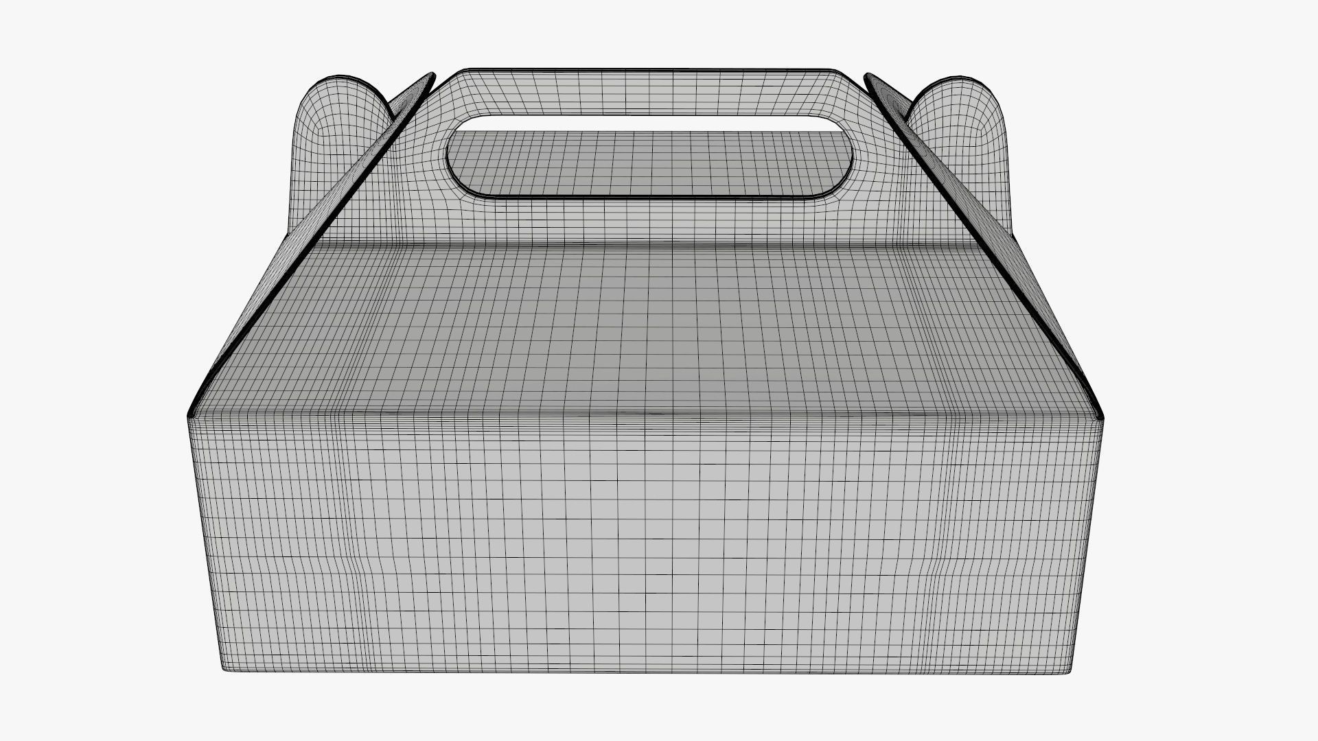 Gable box cardboard food packing 03 white 3D model_7