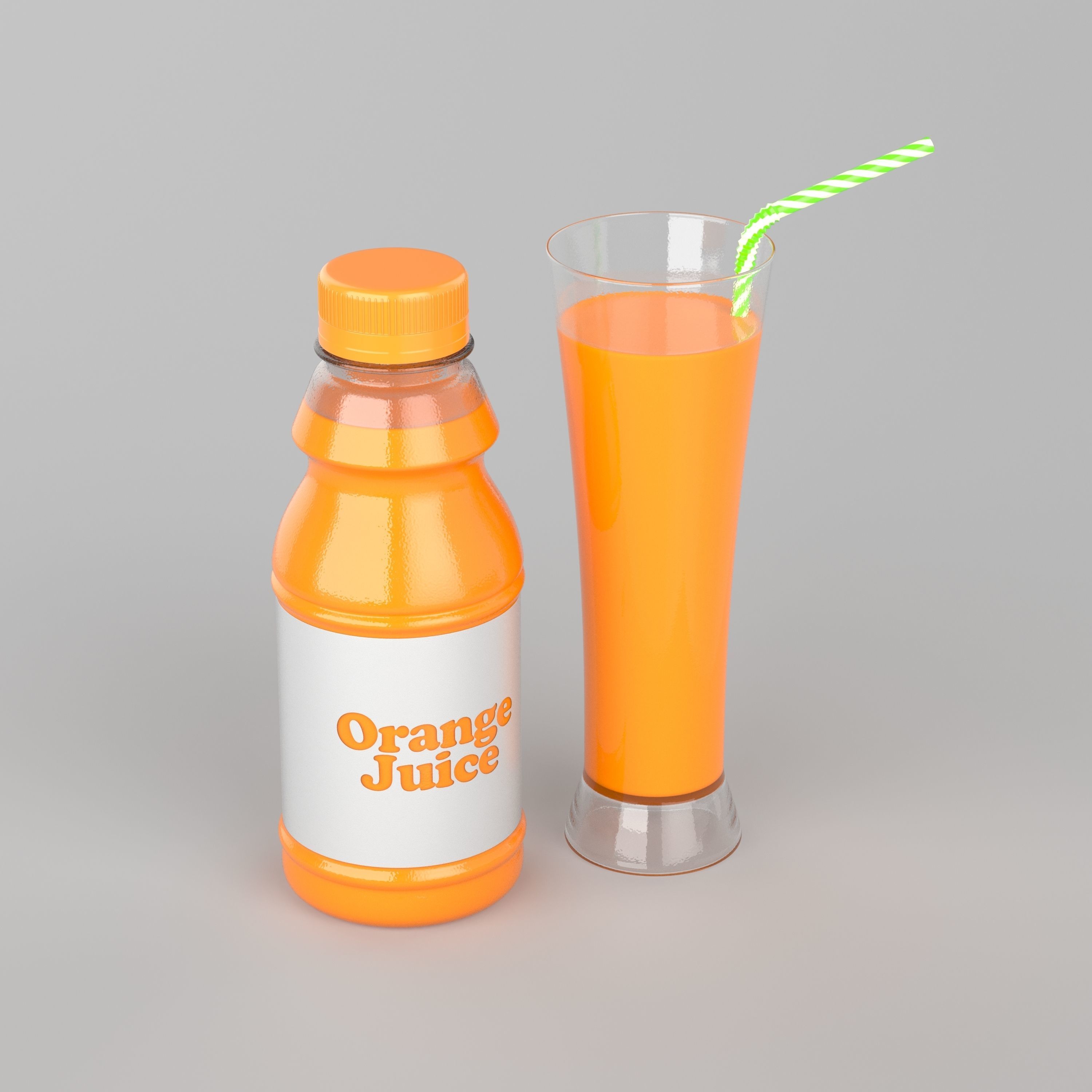 Juice Bottle 3D model_2