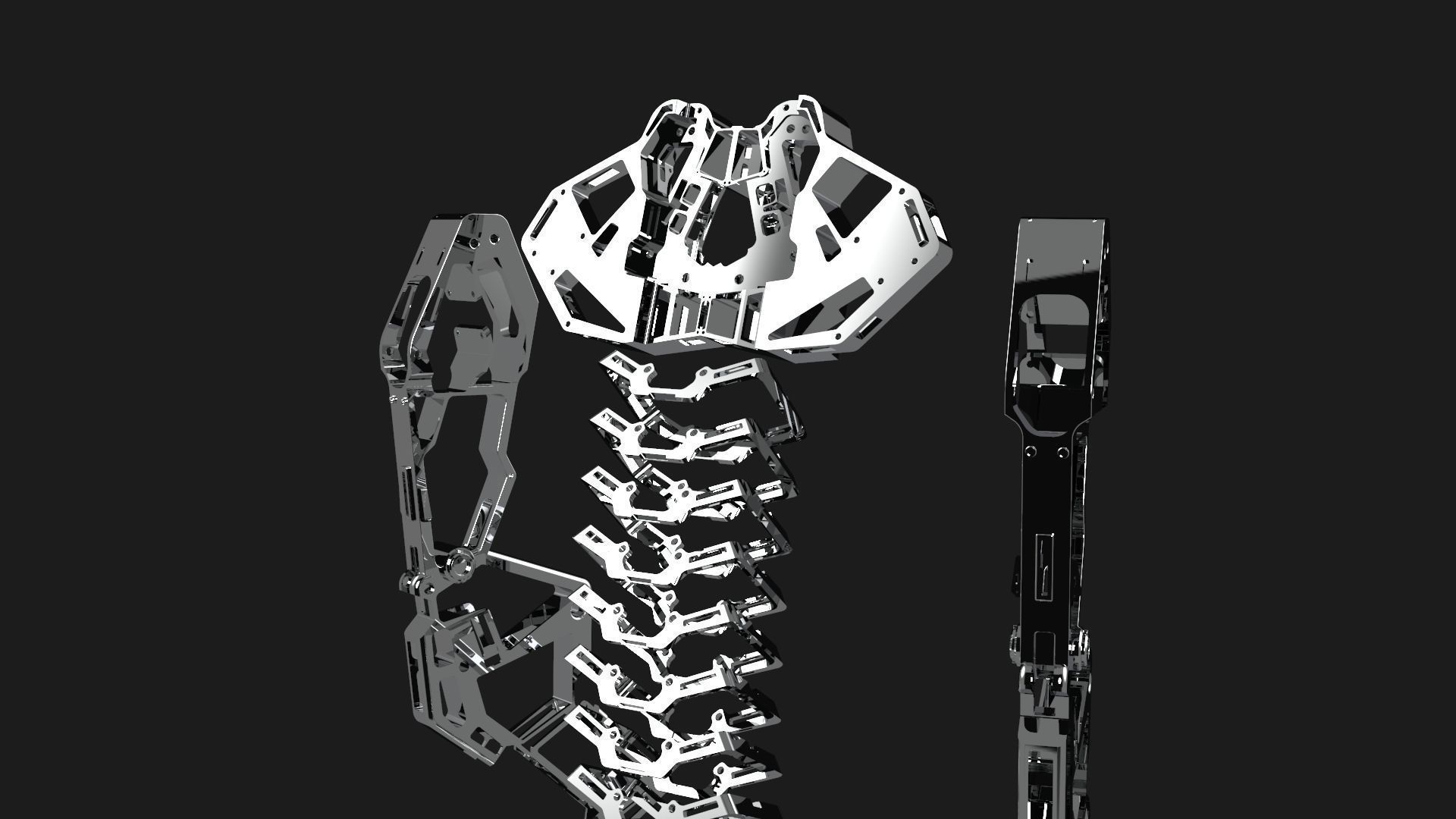 robotic design skeleton scifi  3D model_3