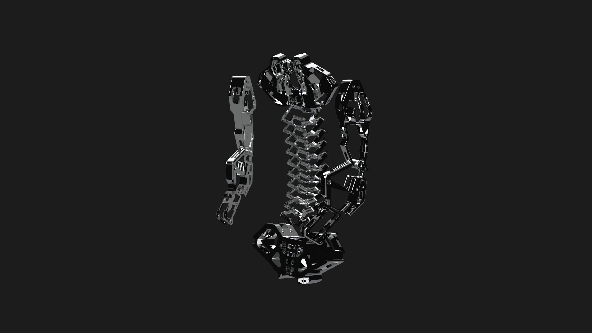 robotic design skeleton scifi  3D model_2