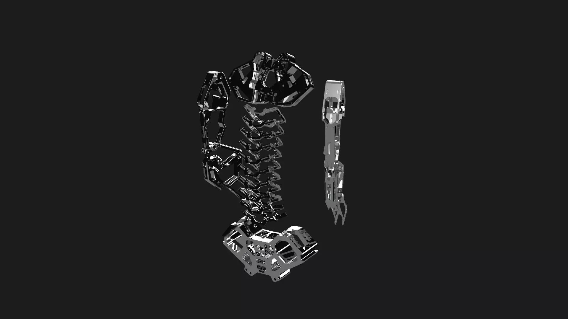 robotic design skeleton scifi  3D model_0