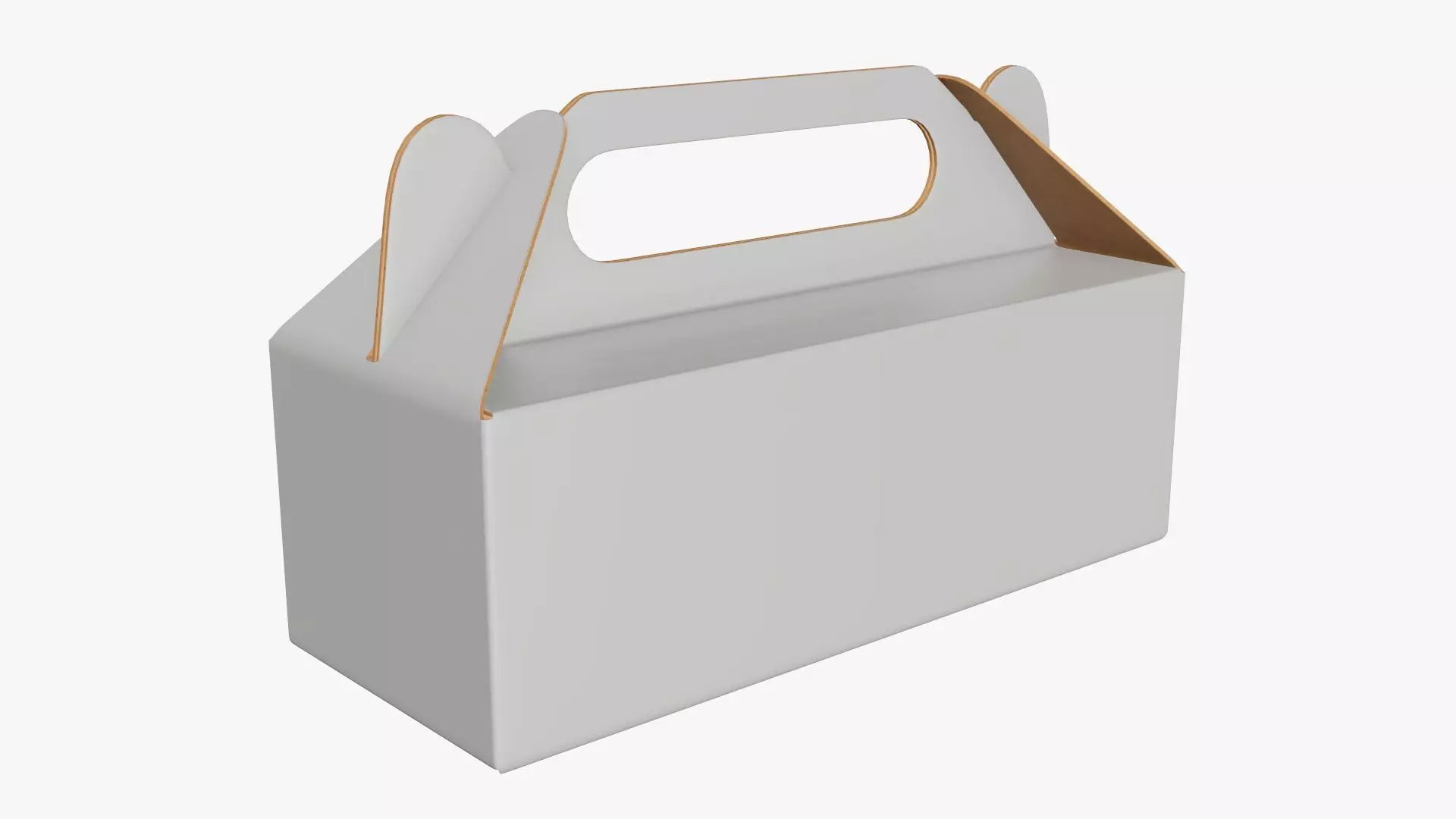 Gable box cardboard food packing 04 white 3D model