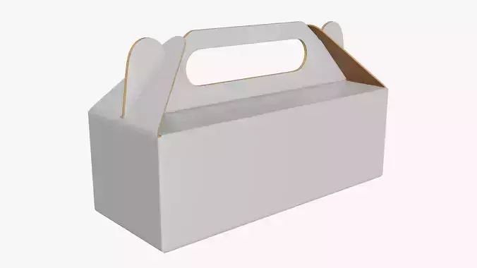 Gable box cardboard food packing 04 white