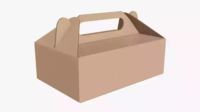 Gable box cardboard food packing 05 3D model