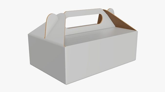 Gable box cardboard food packing 05 white 3D model